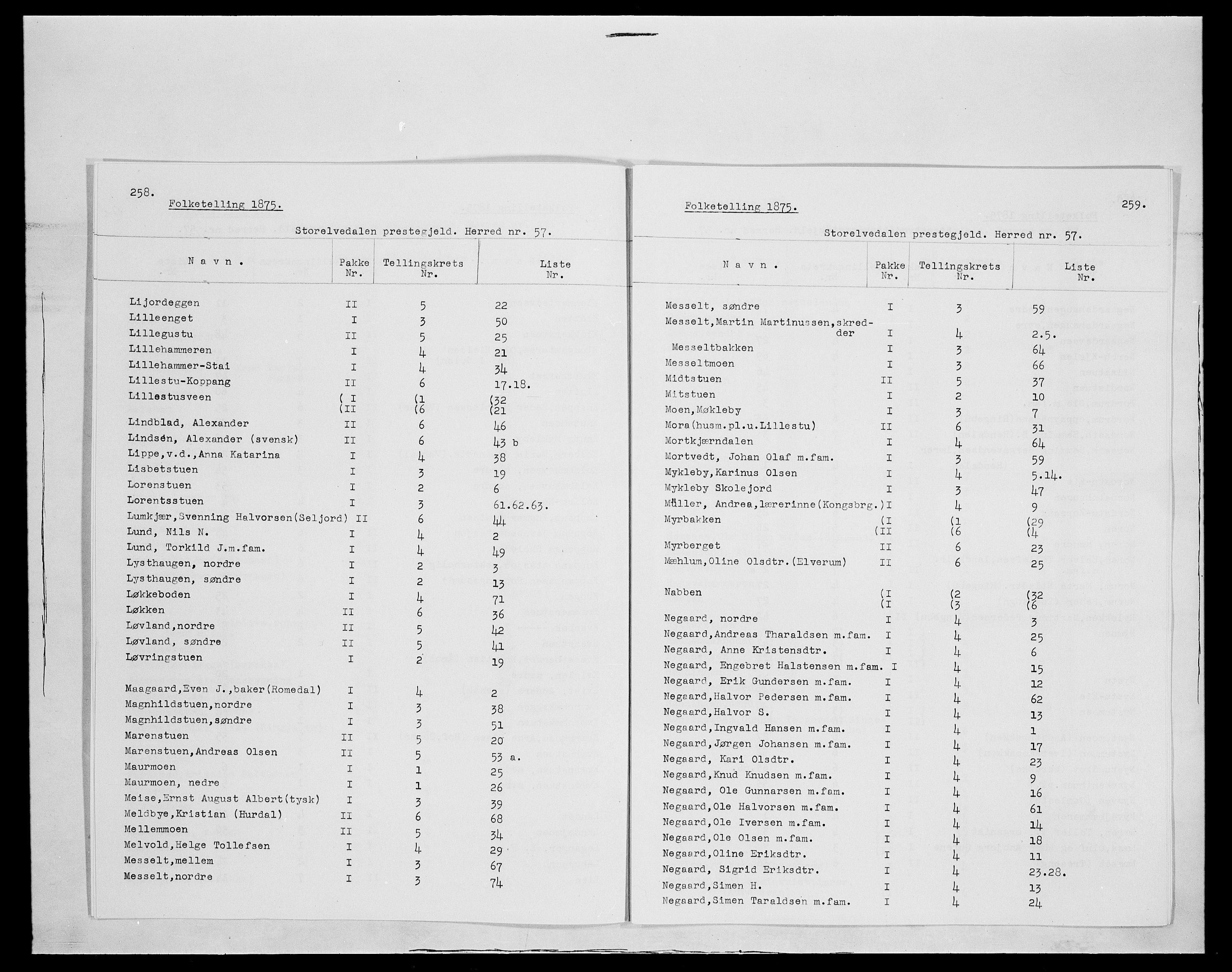 SAH, 1875 census for 0430P Stor-Elvdal, 1875, p. 6