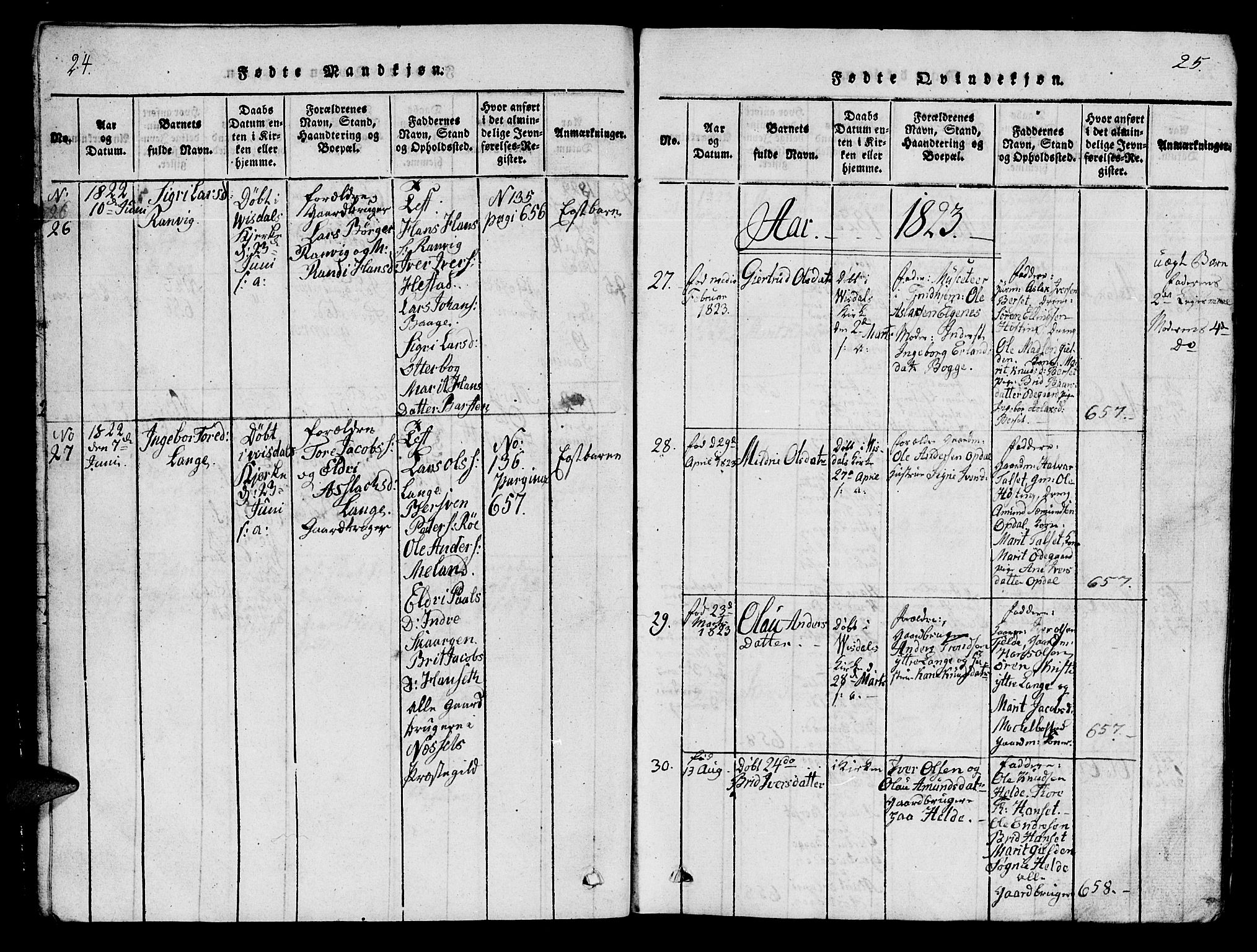 Ministerialprotokoller, klokkerbøker og fødselsregistre - Møre og Romsdal, AV/SAT-A-1454/554/L0644: Parish register (copy) no. 554C01, 1818-1851, p. 24-25