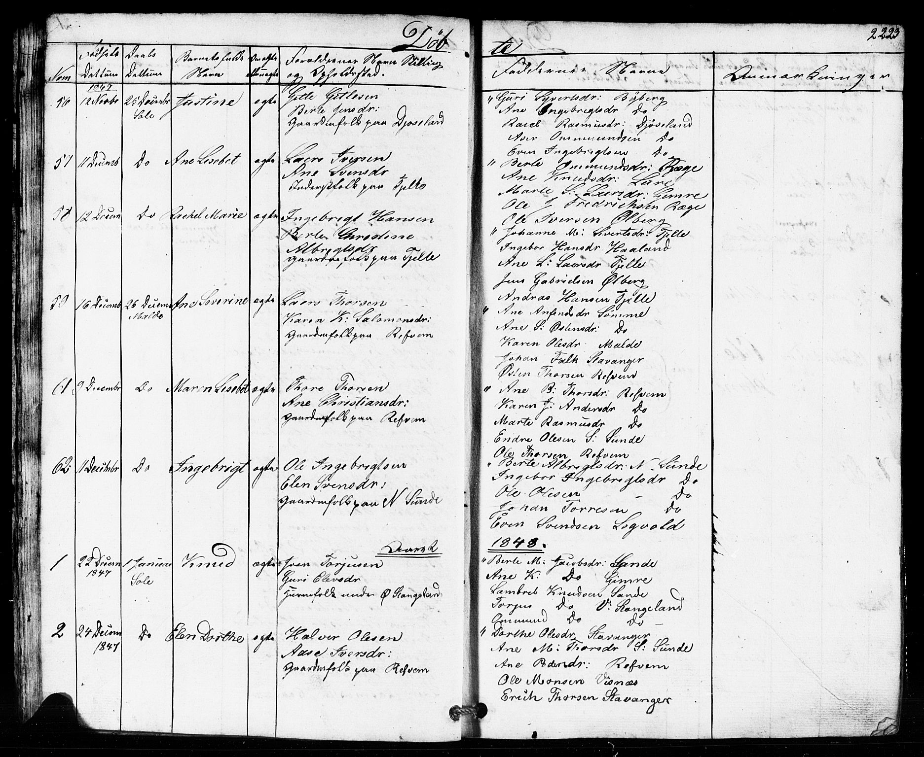 Håland sokneprestkontor, SAST/A-101802/001/30BB/L0002: Parish register (copy) no. B 2, 1845-1872, p. 22