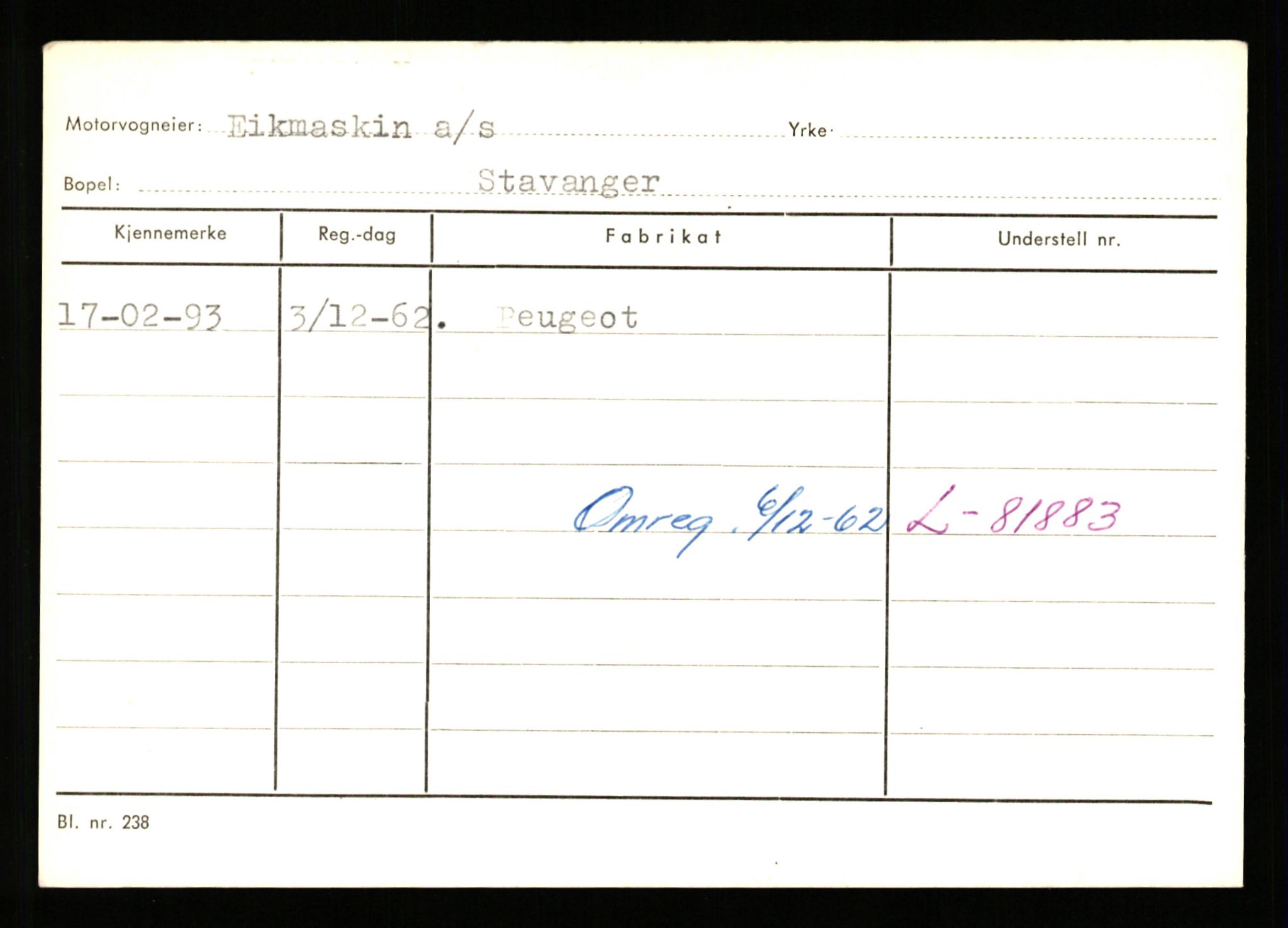 Stavanger trafikkstasjon, AV/SAST-A-101942/0/G/L0010: Registreringsnummer: 130000 - 239953, 1930-1971, p. 1371