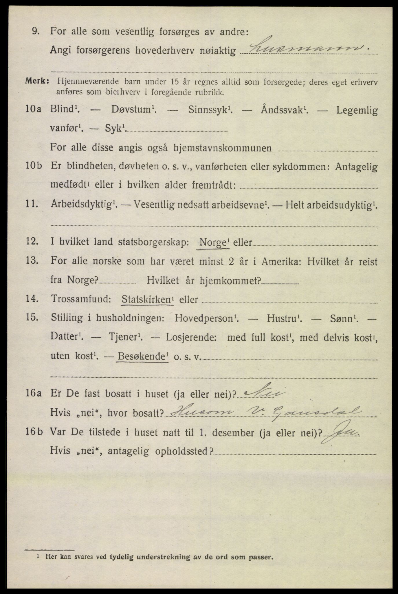 SAH, 1920 census for Vestre Gausdal, 1920, p. 1748