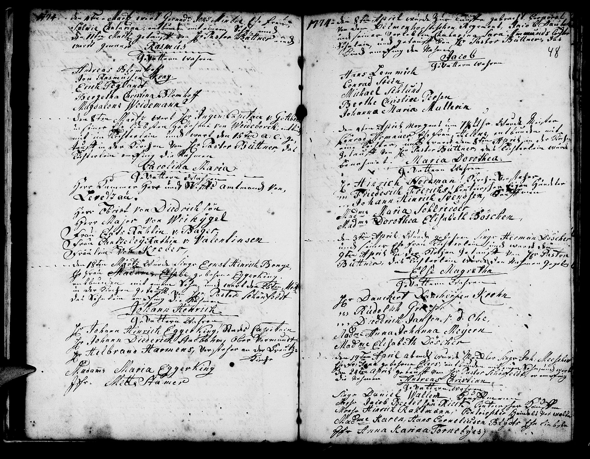 Mariakirken Sokneprestembete, SAB/A-76901/H/Haa/L0001: Parish register (official) no. A 1, 1740-1784, p. 48