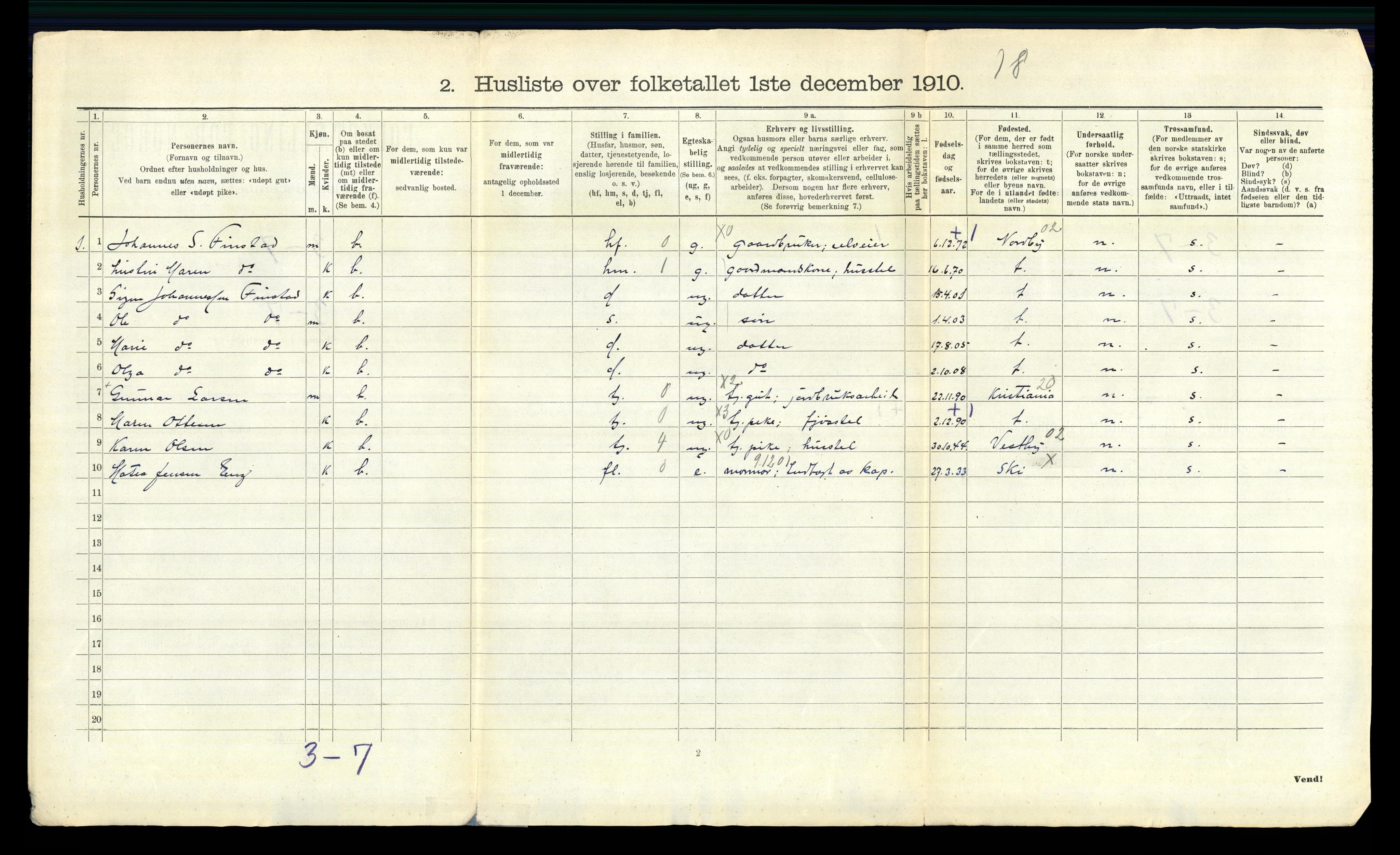 RA, 1910 census for Kråkstad, 1910, p. 42