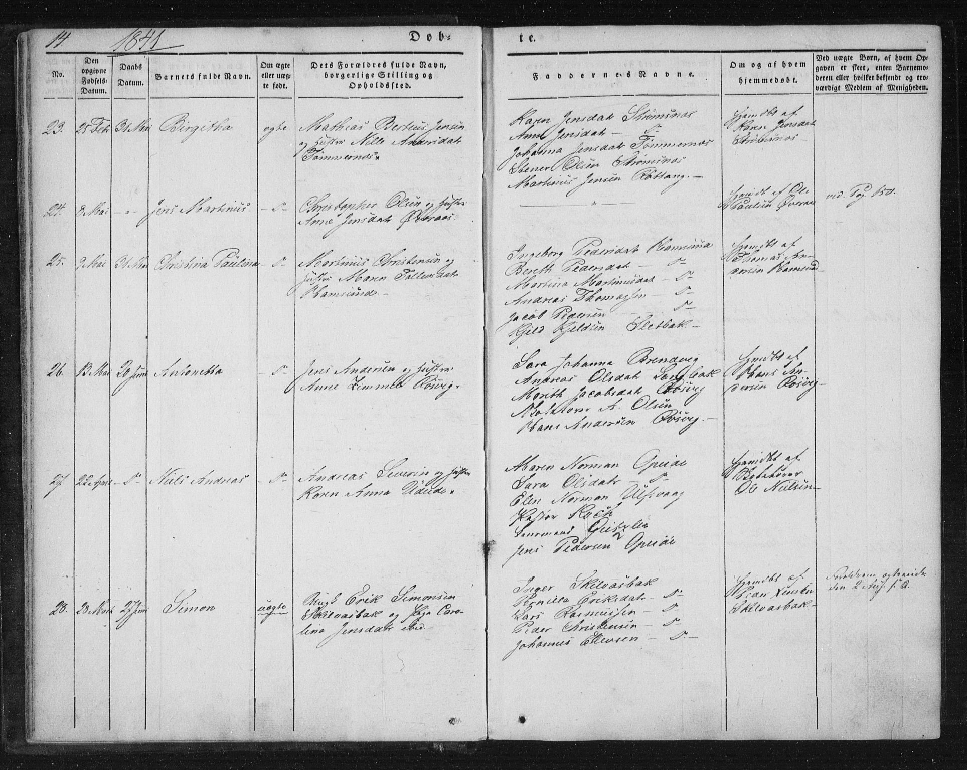 Ministerialprotokoller, klokkerbøker og fødselsregistre - Nordland, AV/SAT-A-1459/859/L0843: Parish register (official) no. 859A03, 1840-1848, p. 14