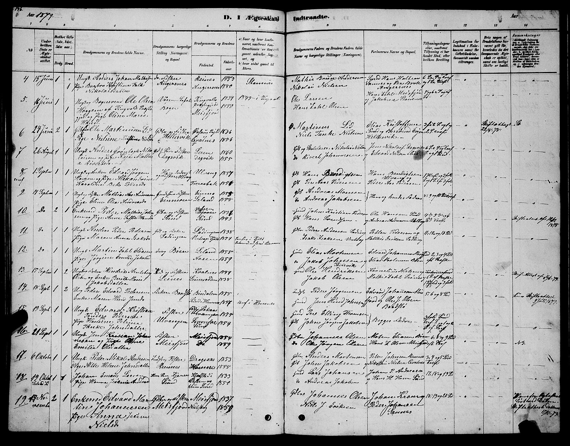 Ministerialprotokoller, klokkerbøker og fødselsregistre - Nordland, SAT/A-1459/831/L0477: Parish register (copy) no. 831C04, 1878-1897, p. 146