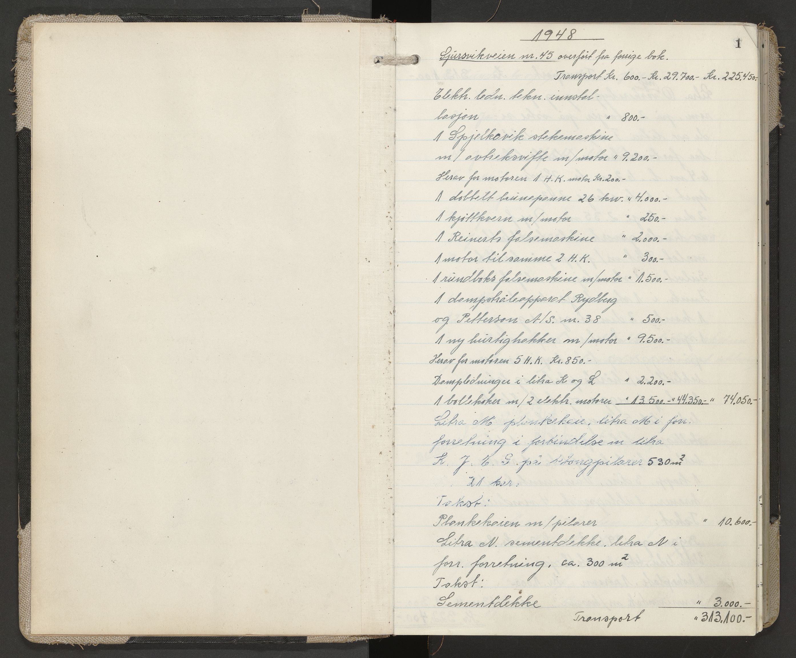 Norges Brannkasse Kristiansund, AV/SAT-A-4776/A/L0018: Branntakstprotokoll, 1948-1949, p. 1
