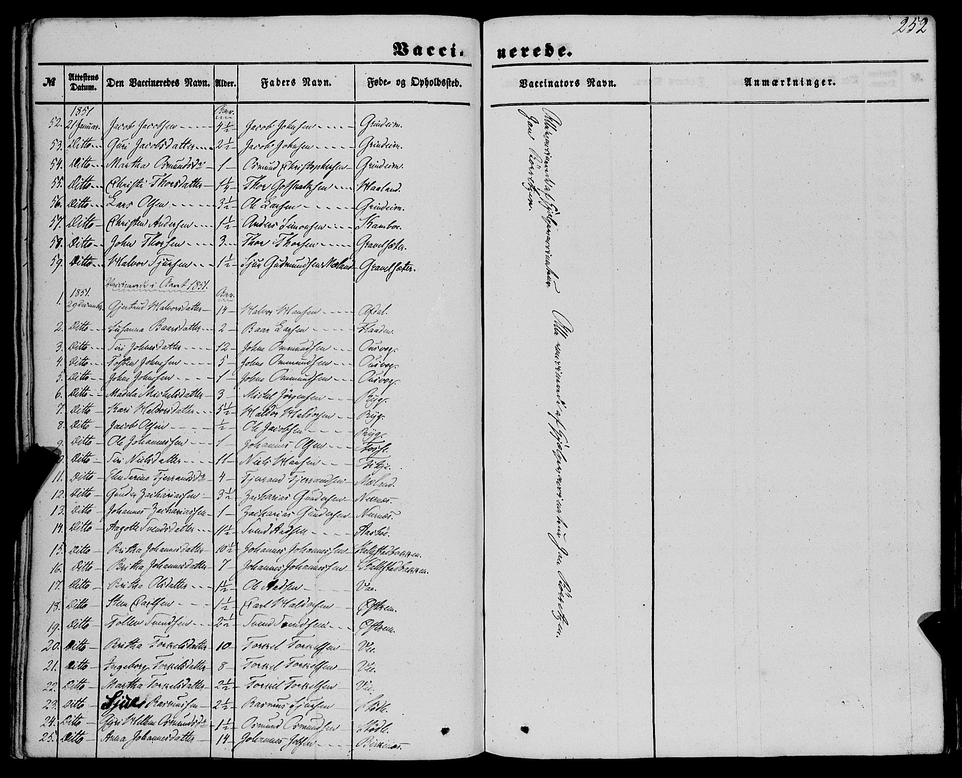 Etne sokneprestembete, SAB/A-75001/H/Haa: Parish register (official) no. A 8, 1848-1862, p. 252