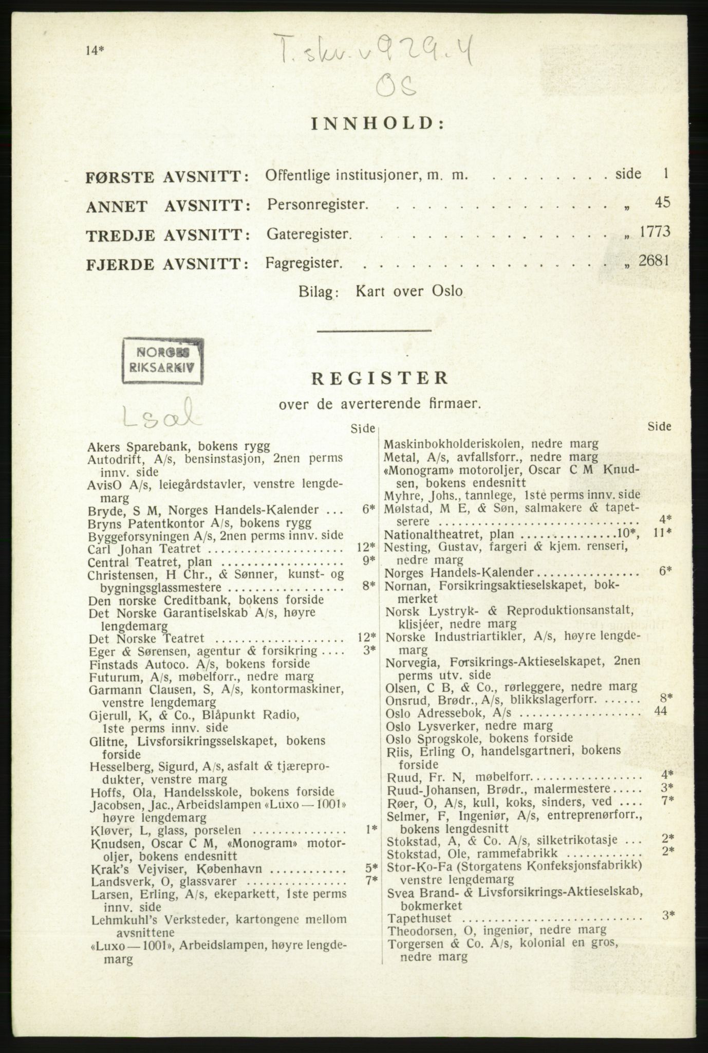 Kristiania/Oslo adressebok, PUBL/-, 1940, p. 12