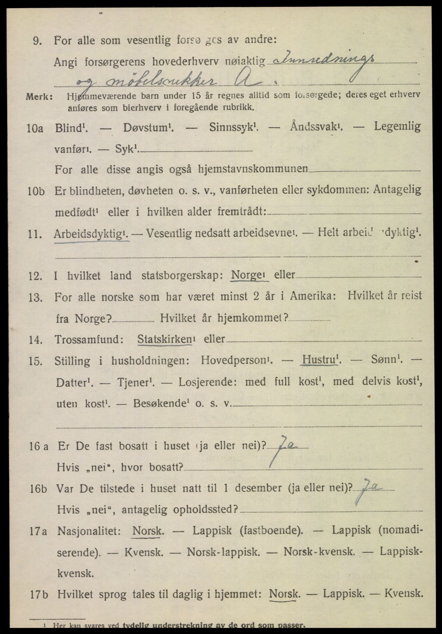 SAT, 1920 census for Mosvik, 1920, p. 565