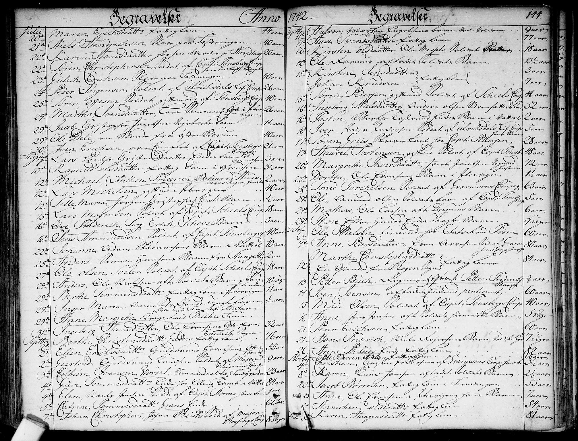 Garnisonsmenigheten Kirkebøker, AV/SAO-A-10846/F/Fa/L0001: Parish register (official) no. 1, 1734-1756, p. 144