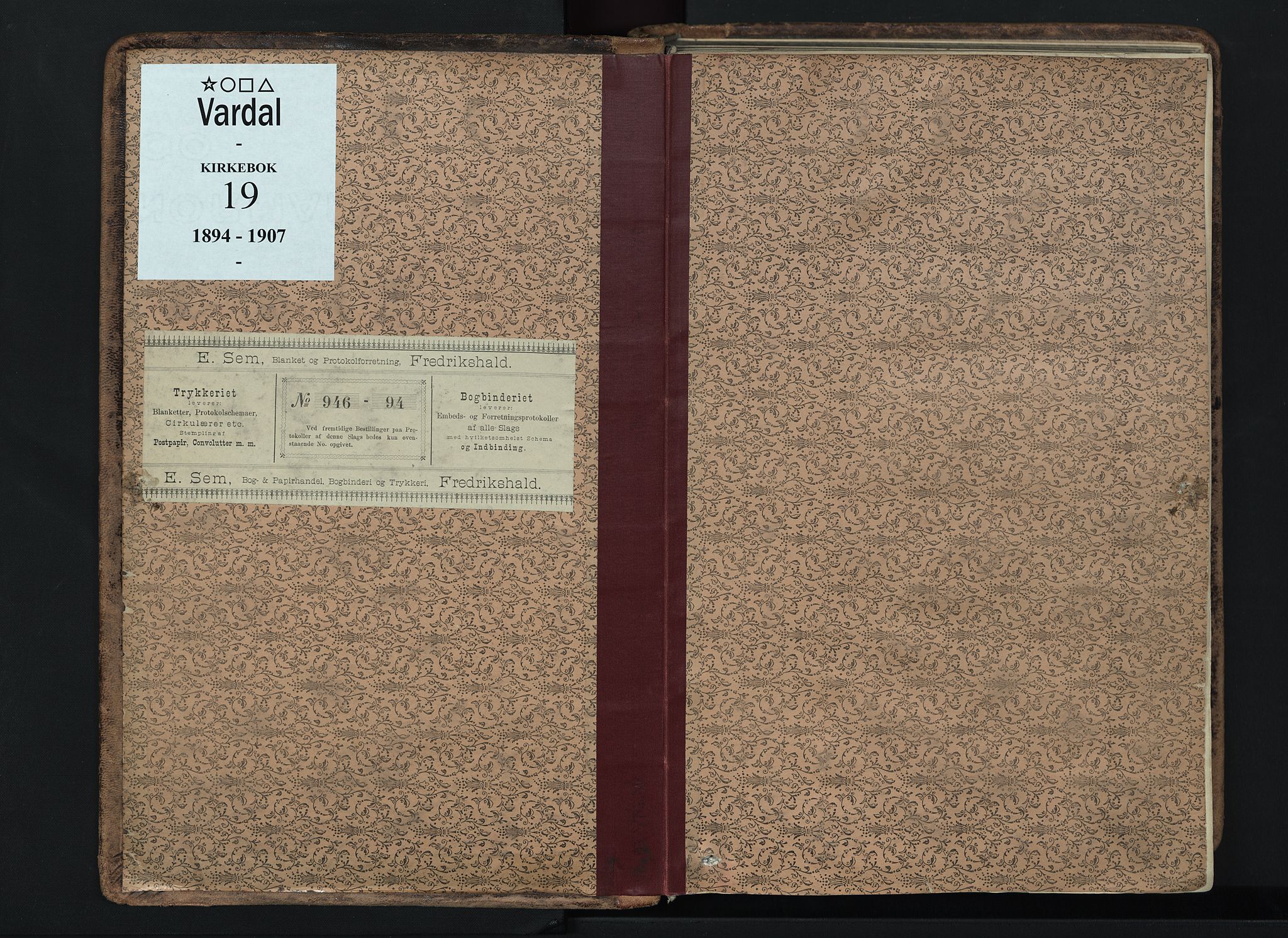 Vardal prestekontor, SAH/PREST-100/H/Ha/Haa/L0019: Parish register (official) no. 19, 1893-1907