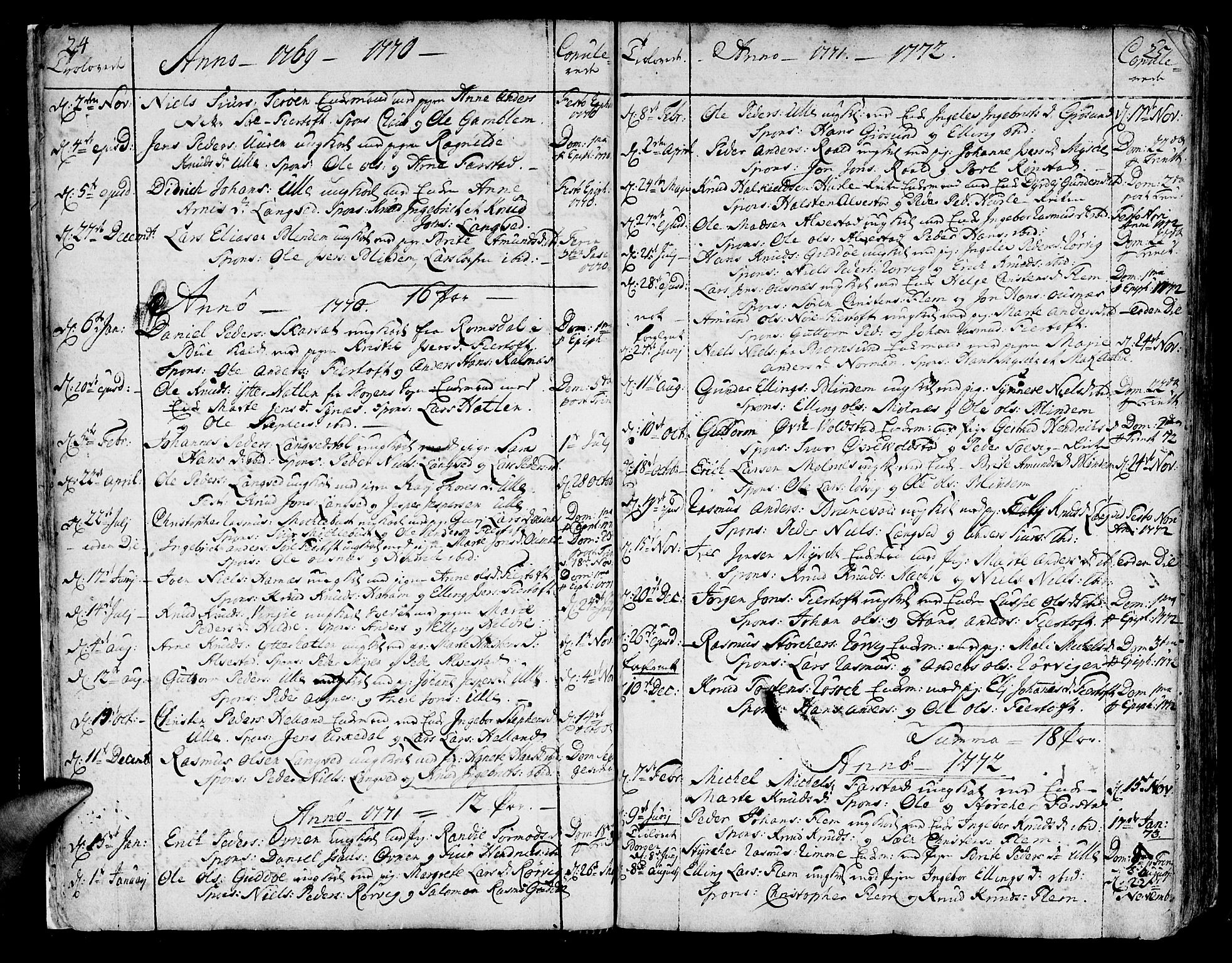 Ministerialprotokoller, klokkerbøker og fødselsregistre - Møre og Romsdal, SAT/A-1454/536/L0493: Parish register (official) no. 536A02, 1739-1802, p. 24-25