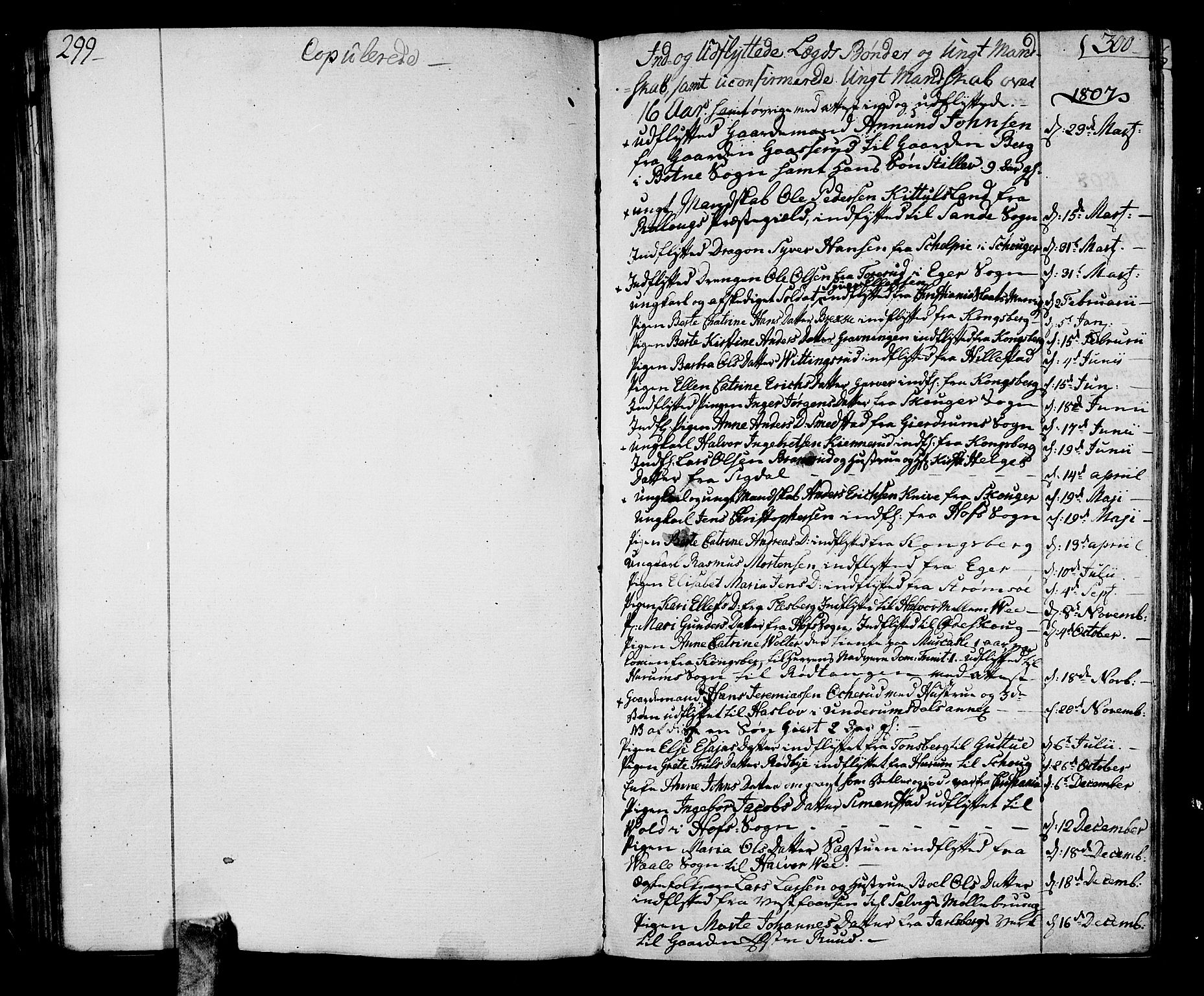 Sande Kirkebøker, SAKO/A-53/F/Fa/L0002: Parish register (official) no. 2, 1804-1814, p. 299-300
