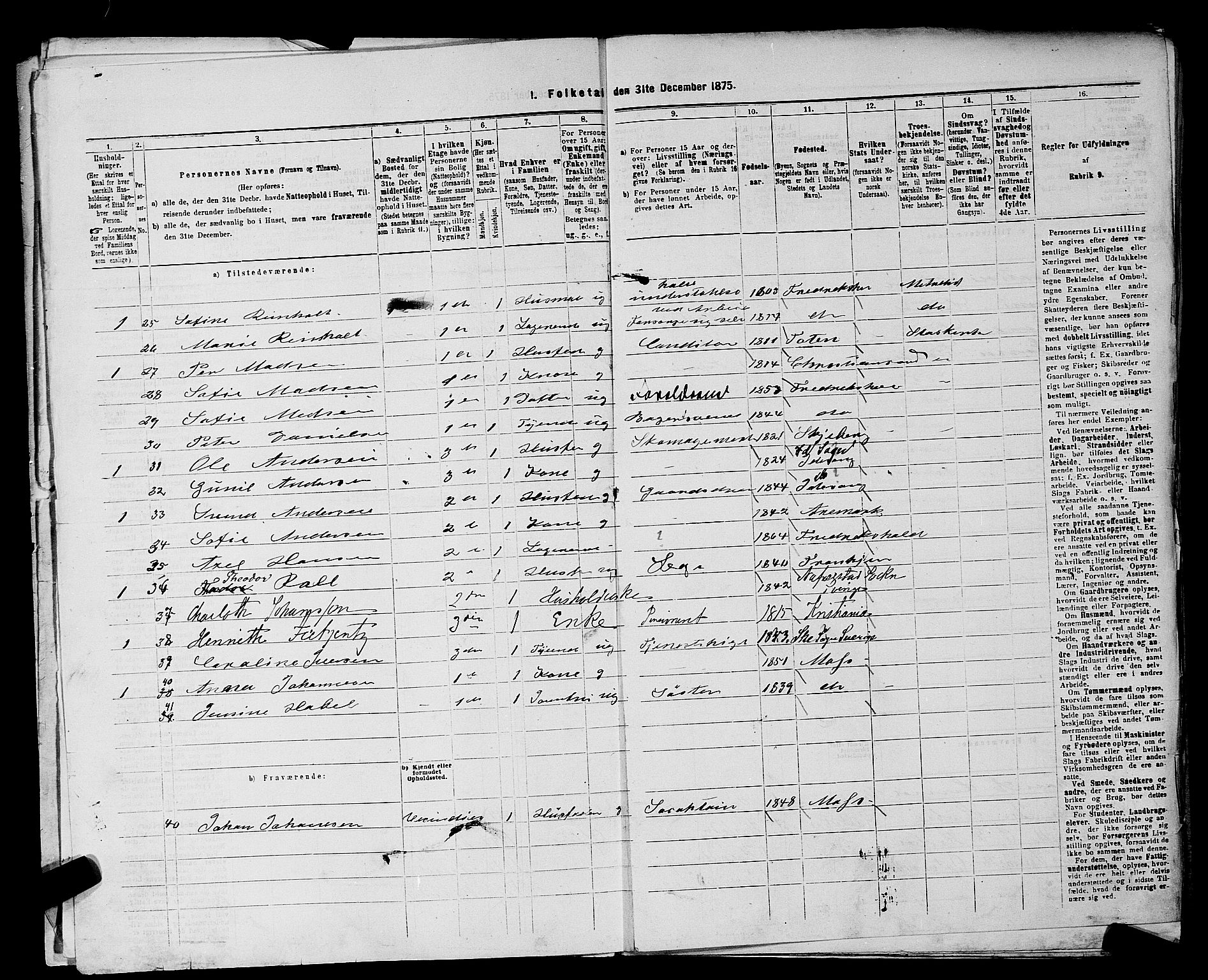 RA, 1875 census for 0101P Fredrikshald, 1875, p. 842