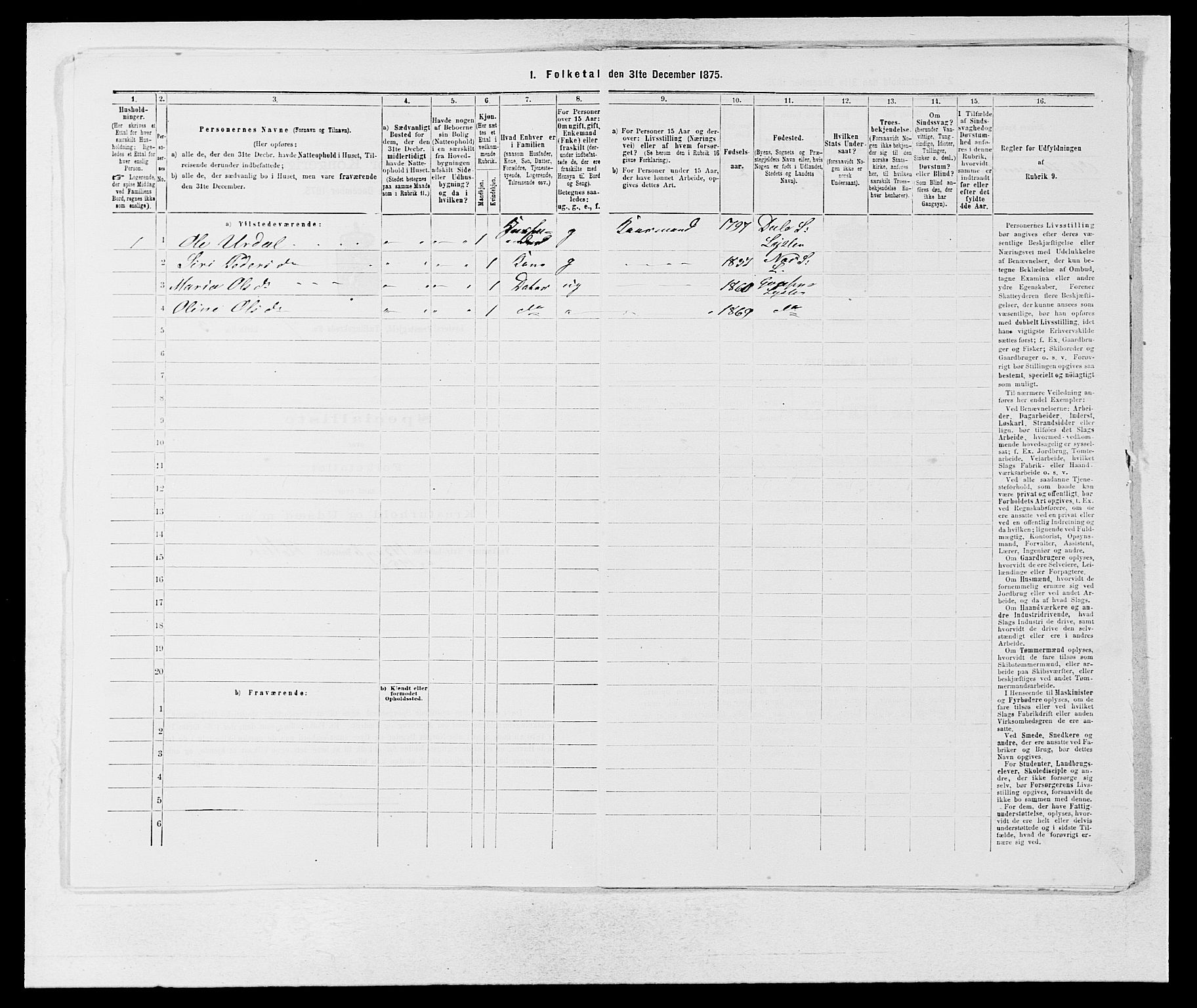 SAB, 1875 census for 1426P Luster, 1875, p. 1104