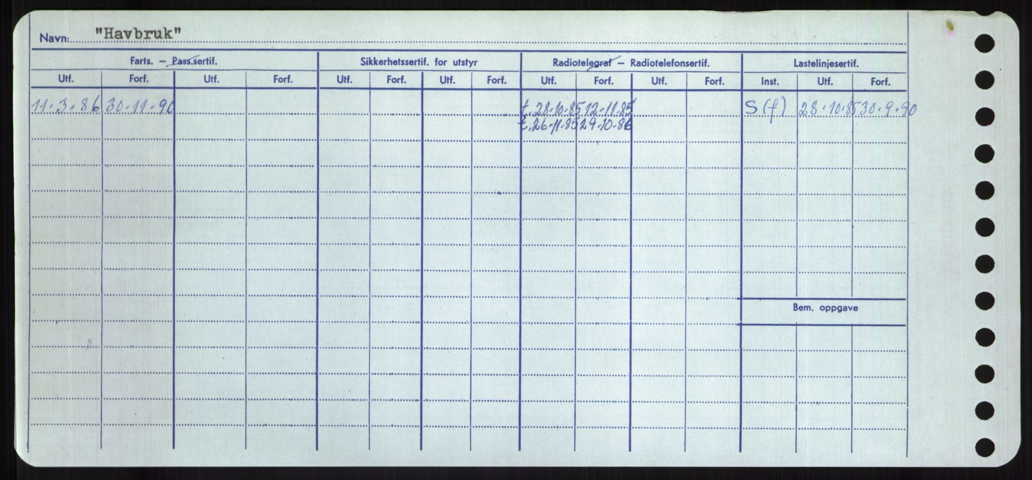 Sjøfartsdirektoratet med forløpere, Skipsmålingen, AV/RA-S-1627/H/Hd/L0014: Fartøy, H-Havl, p. 488