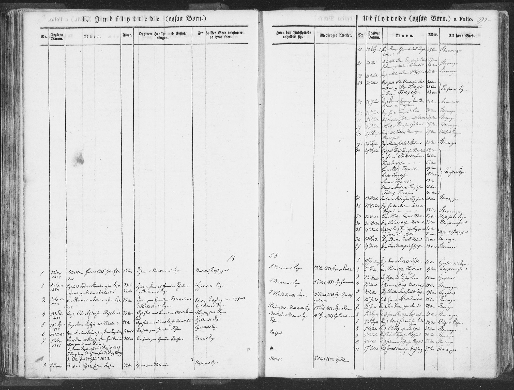 Helleland sokneprestkontor, SAST/A-101810: Parish register (official) no. A 6.2, 1834-1863, p. 395