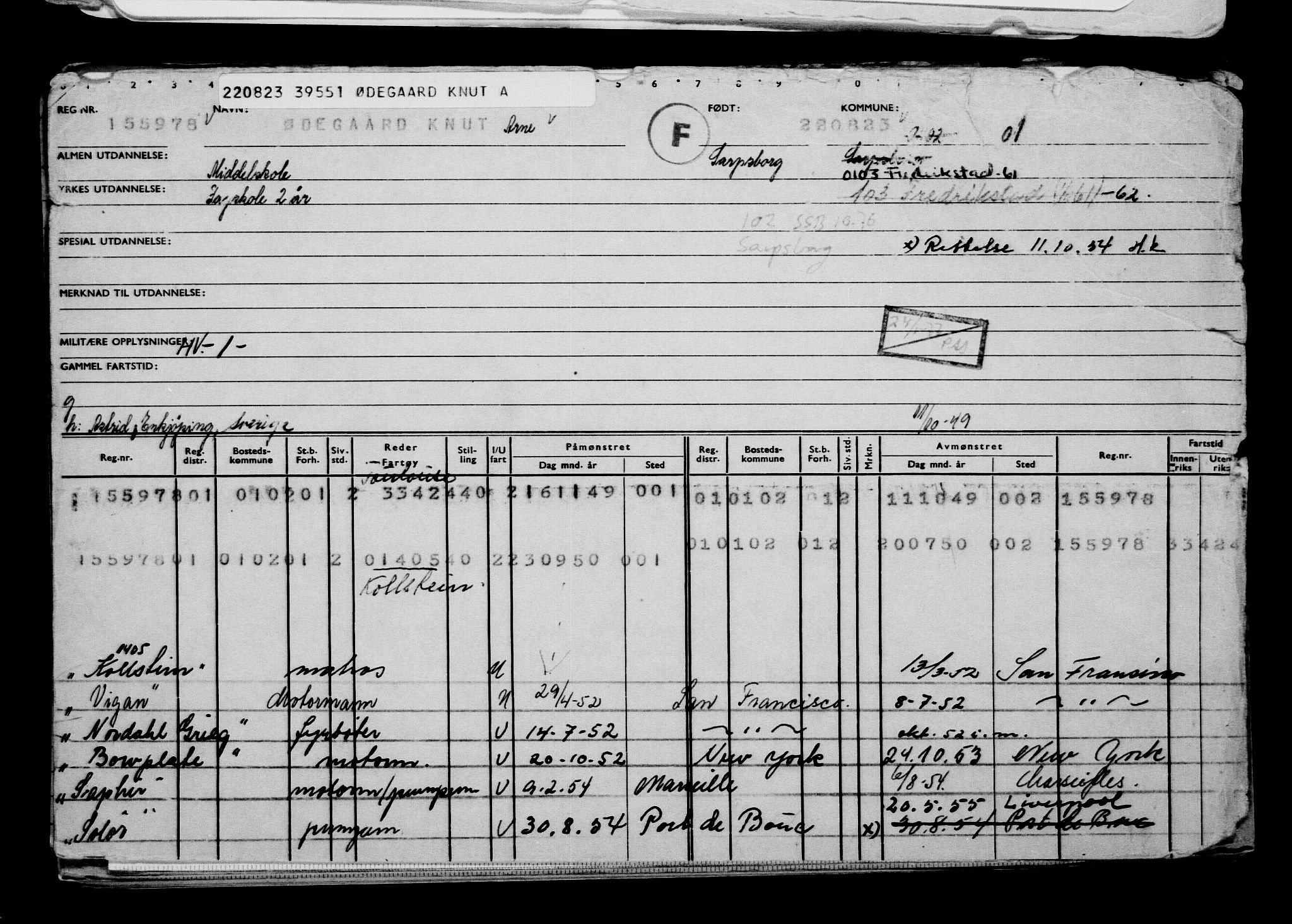 Direktoratet for sjømenn, AV/RA-S-3545/G/Gb/L0222: Hovedkort, 1923, p. 234