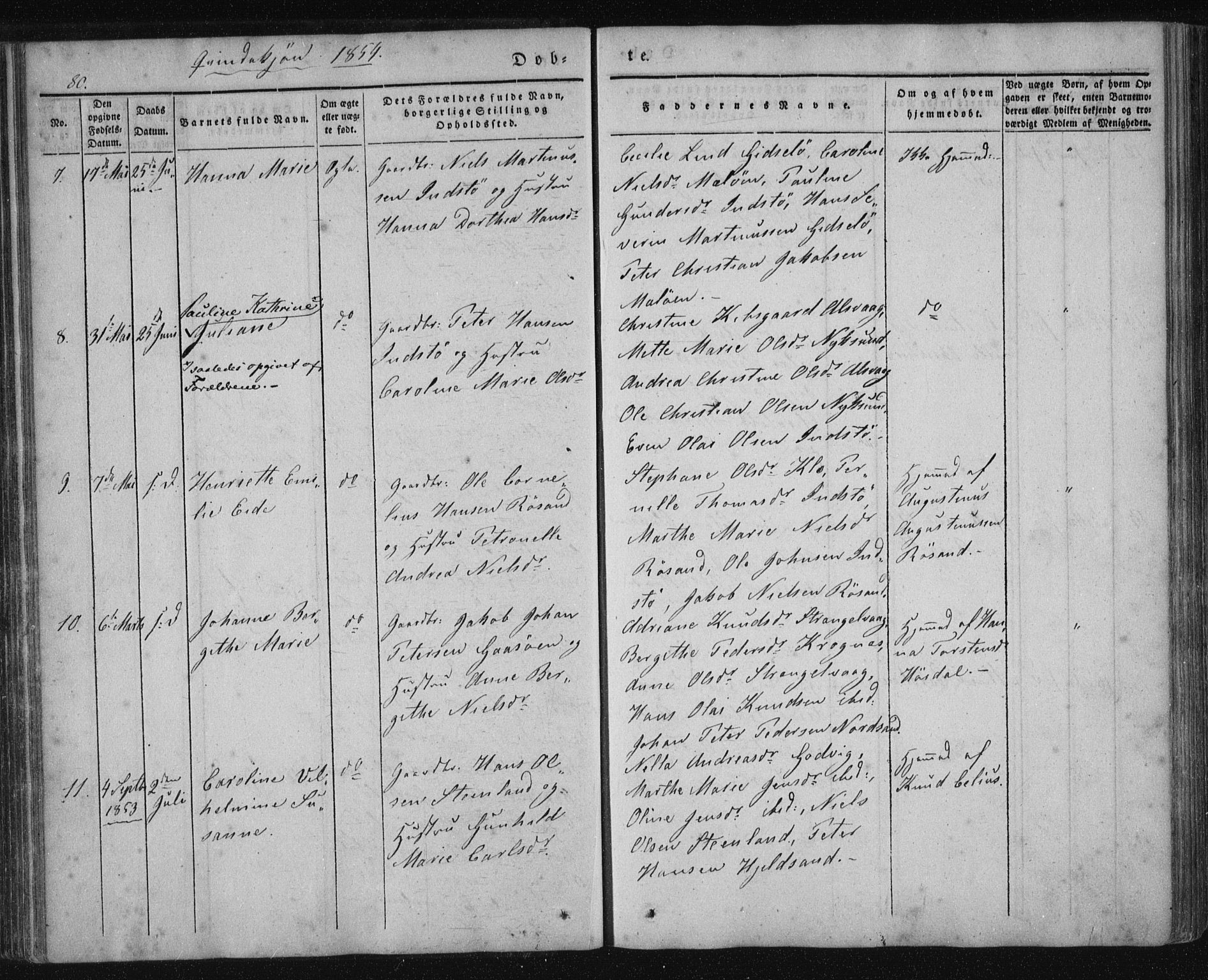 Ministerialprotokoller, klokkerbøker og fødselsregistre - Nordland, AV/SAT-A-1459/893/L1332: Parish register (official) no. 893A05, 1841-1858, p. 80