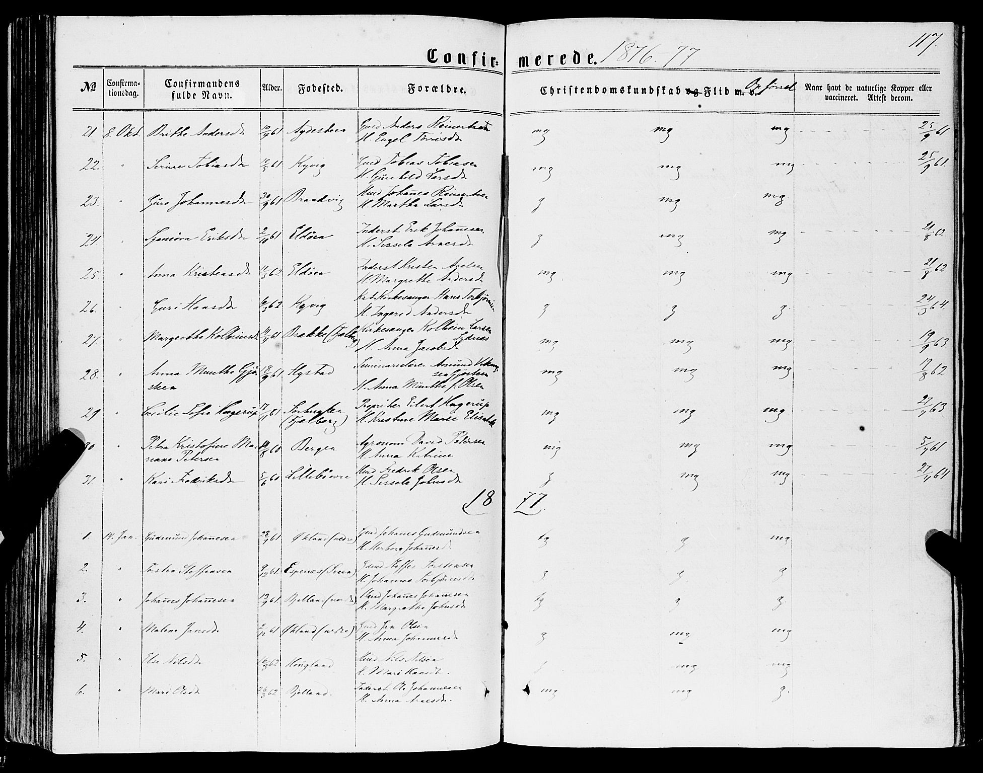 Stord sokneprestembete, AV/SAB-A-78201/H/Haa: Parish register (official) no. B 1, 1862-1877, p. 117