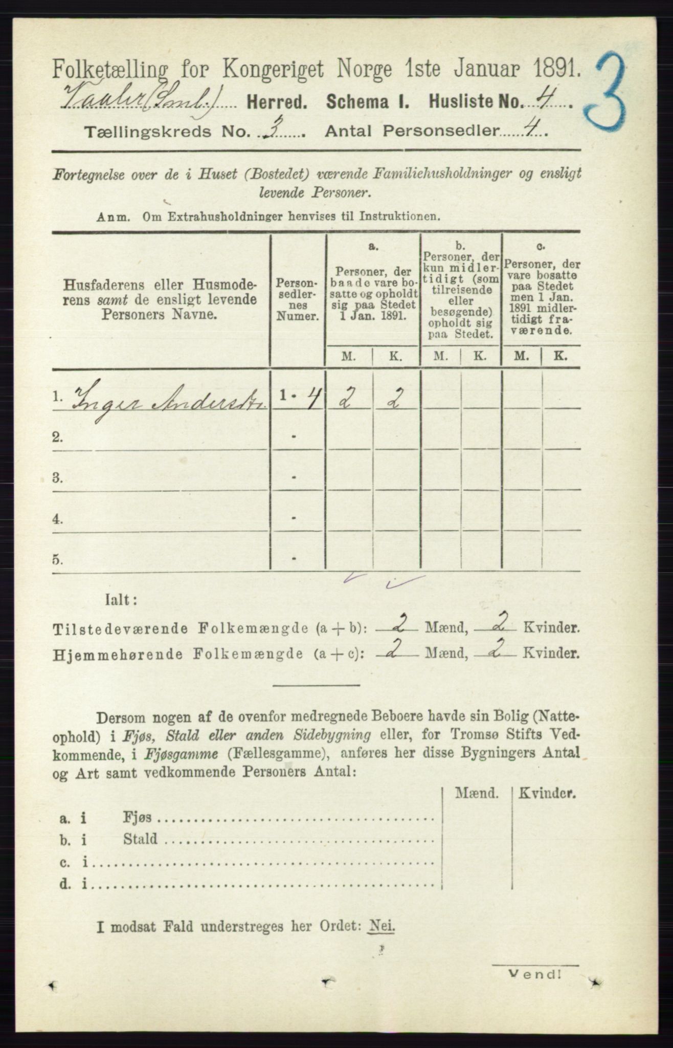 RA, 1891 census for 0137 Våler, 1891, p. 1043