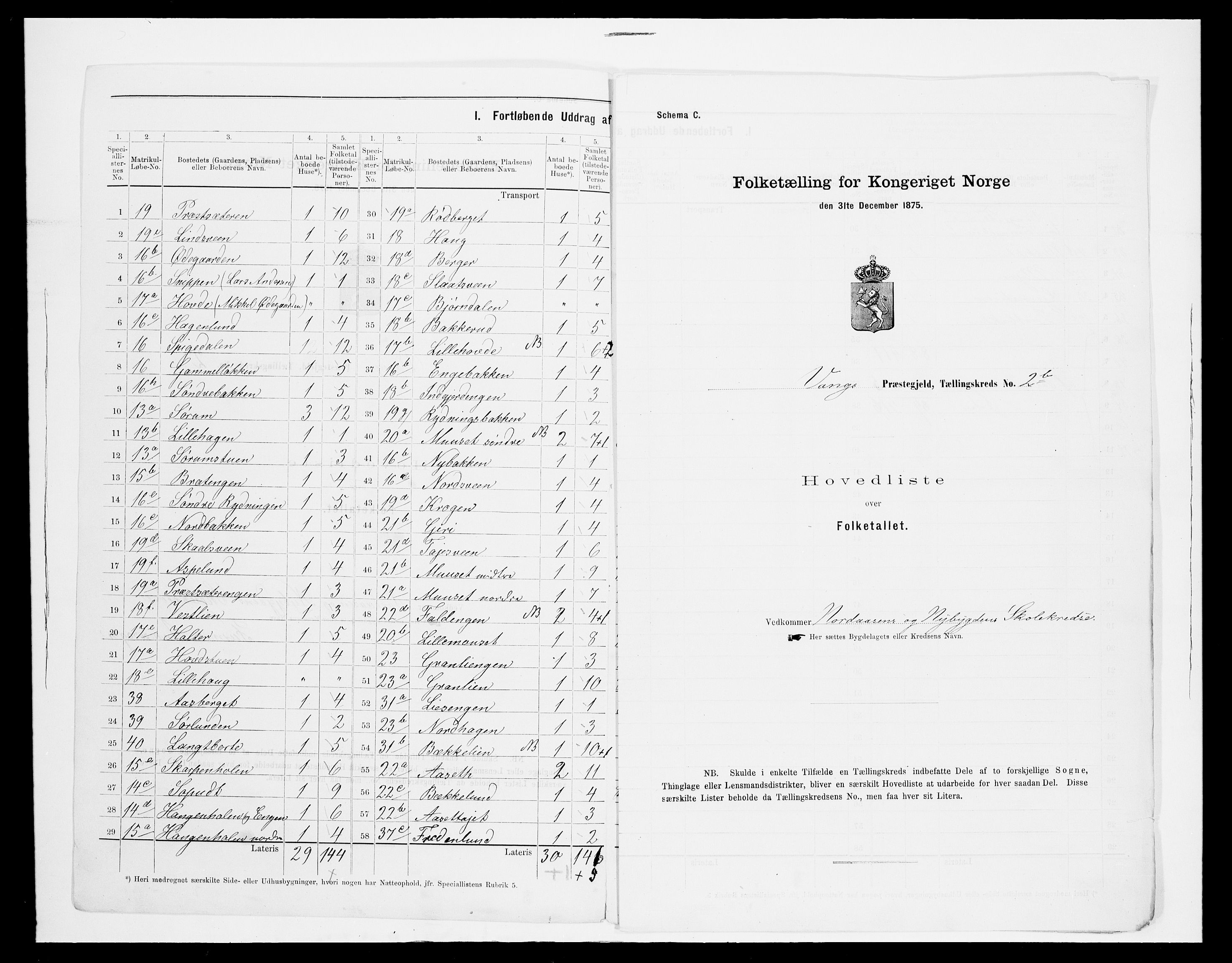 SAH, 1875 census for 0414L Vang/Vang og Furnes, 1875, p. 42