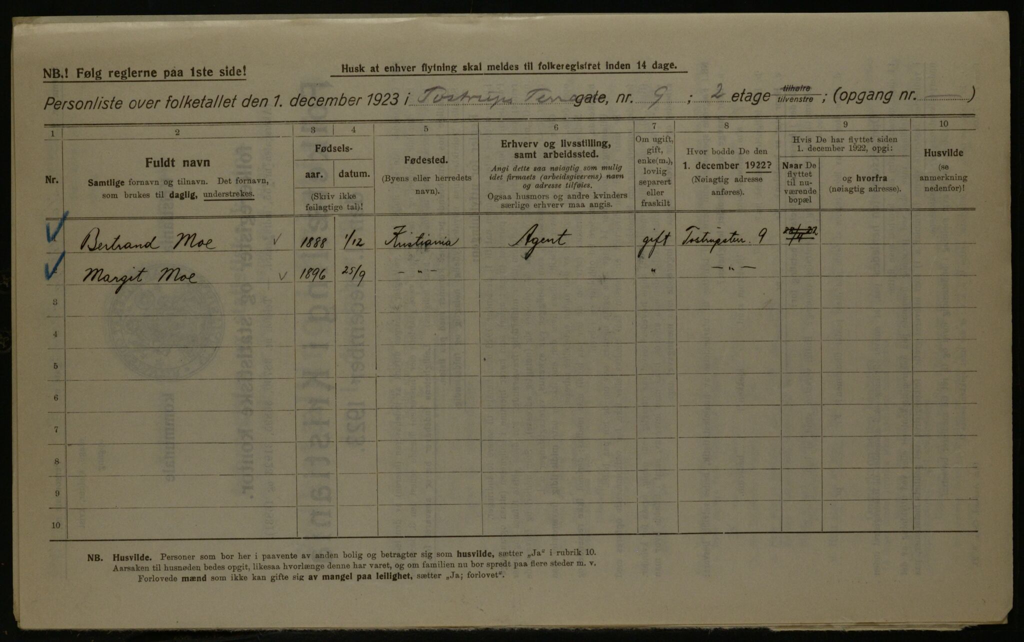 OBA, Municipal Census 1923 for Kristiania, 1923, p. 127097