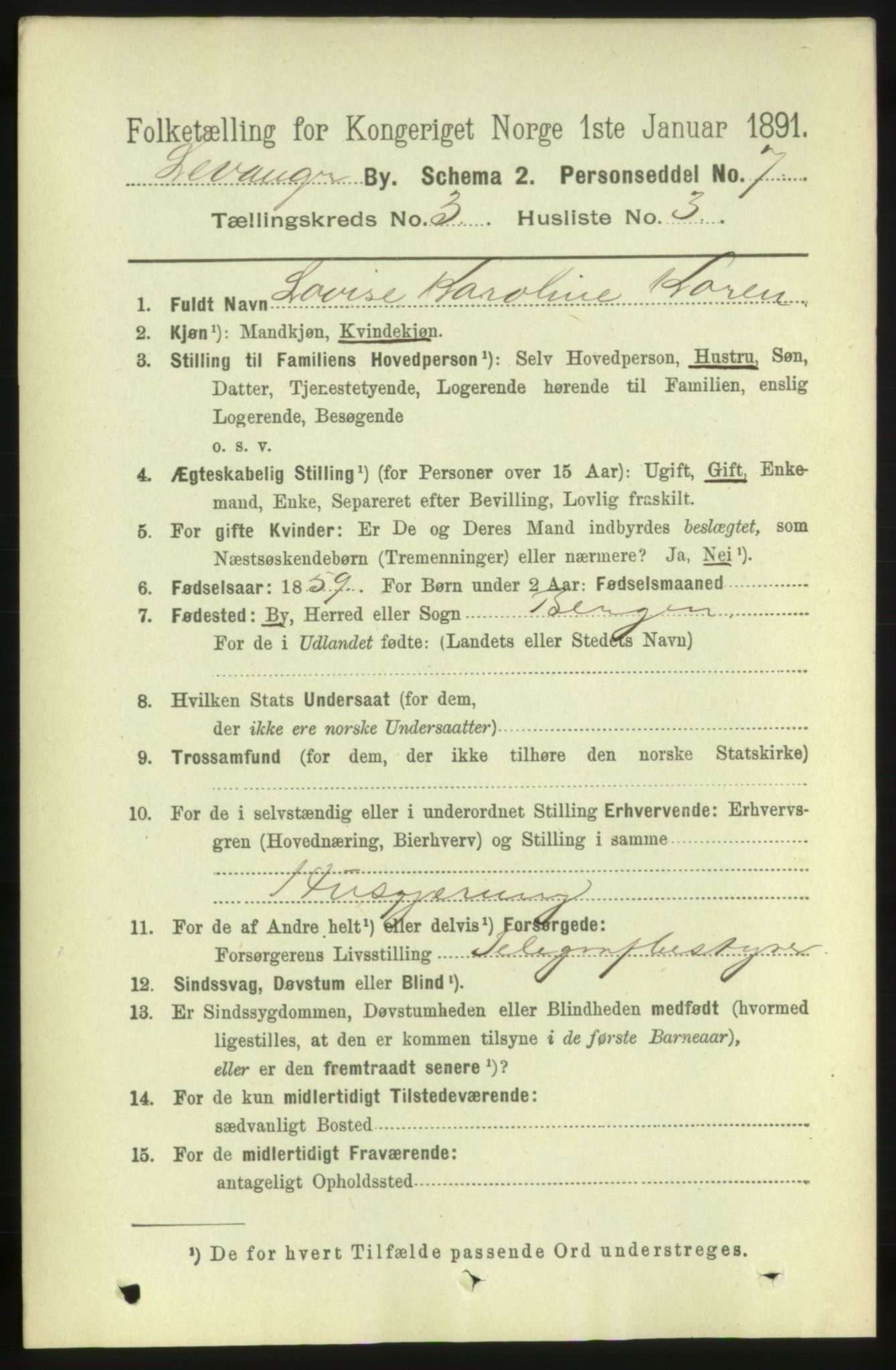 RA, 1891 census for 1701 Levanger, 1891, p. 971