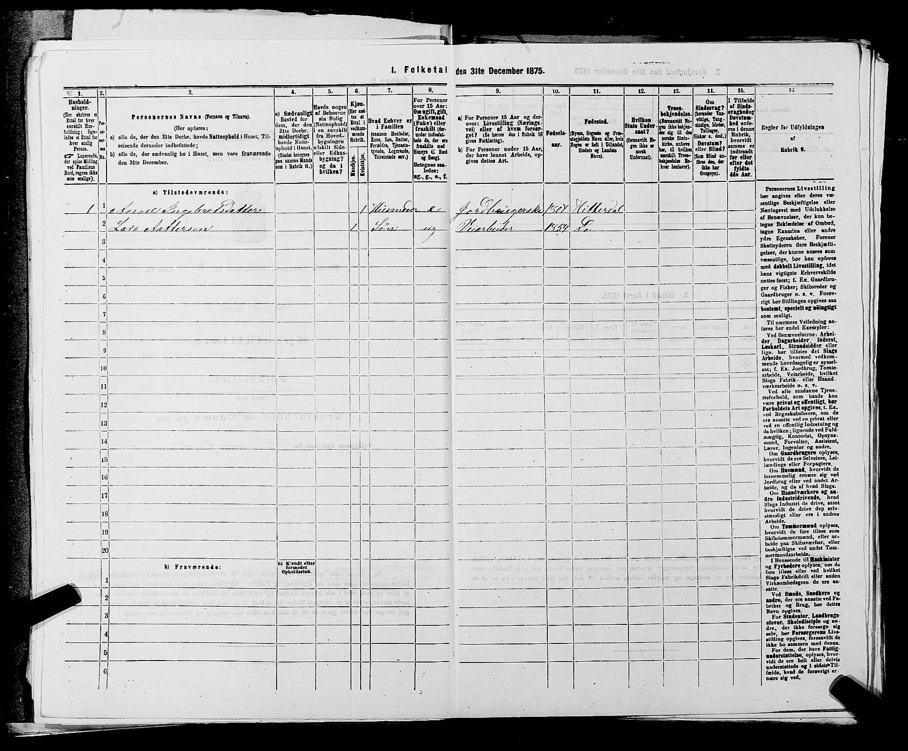 SAKO, 1875 census for 0823P Heddal, 1875, p. 831