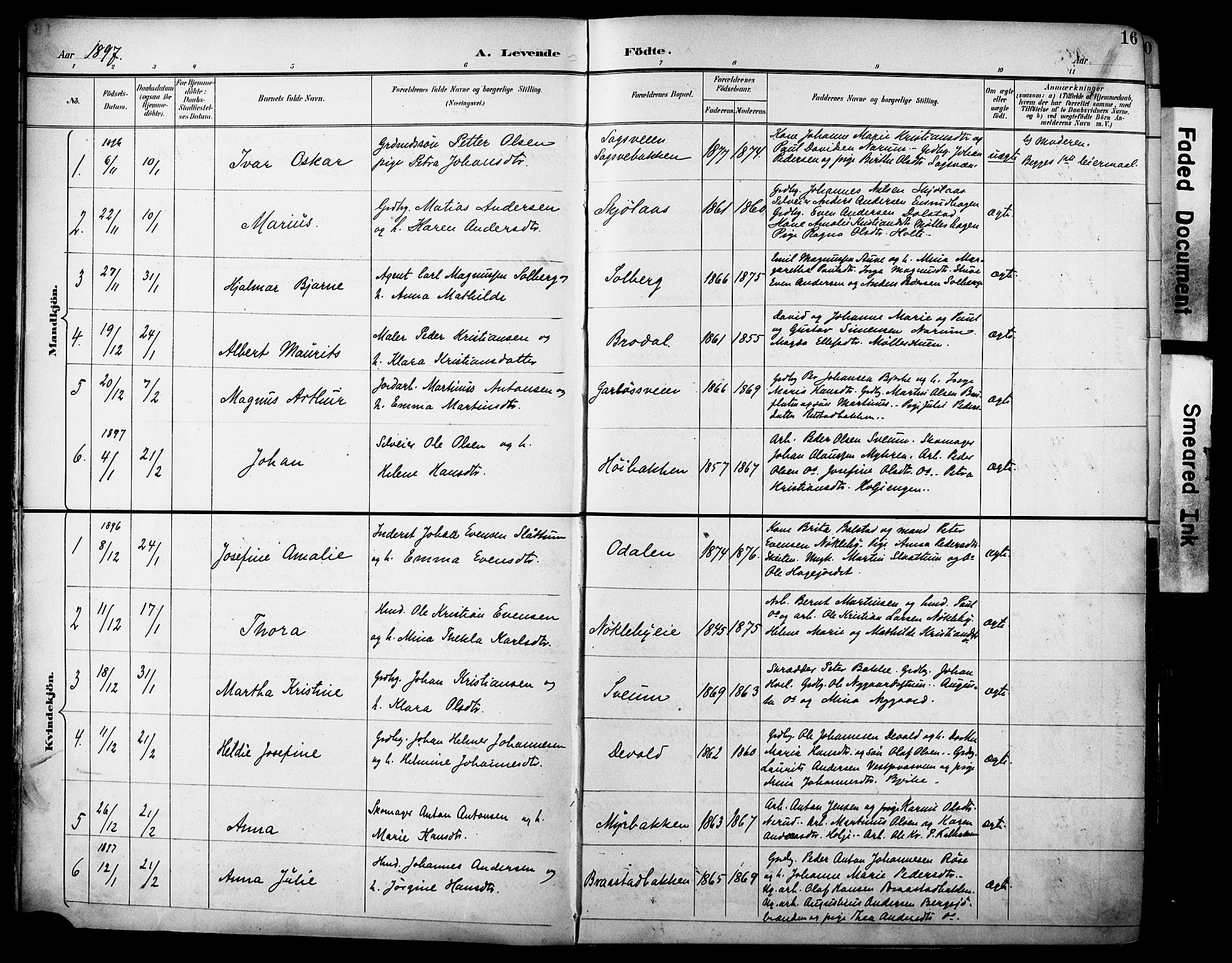 Vestre Toten prestekontor, AV/SAH-PREST-108/H/Ha/Haa/L0013: Parish register (official) no. 13, 1895-1911, p. 16