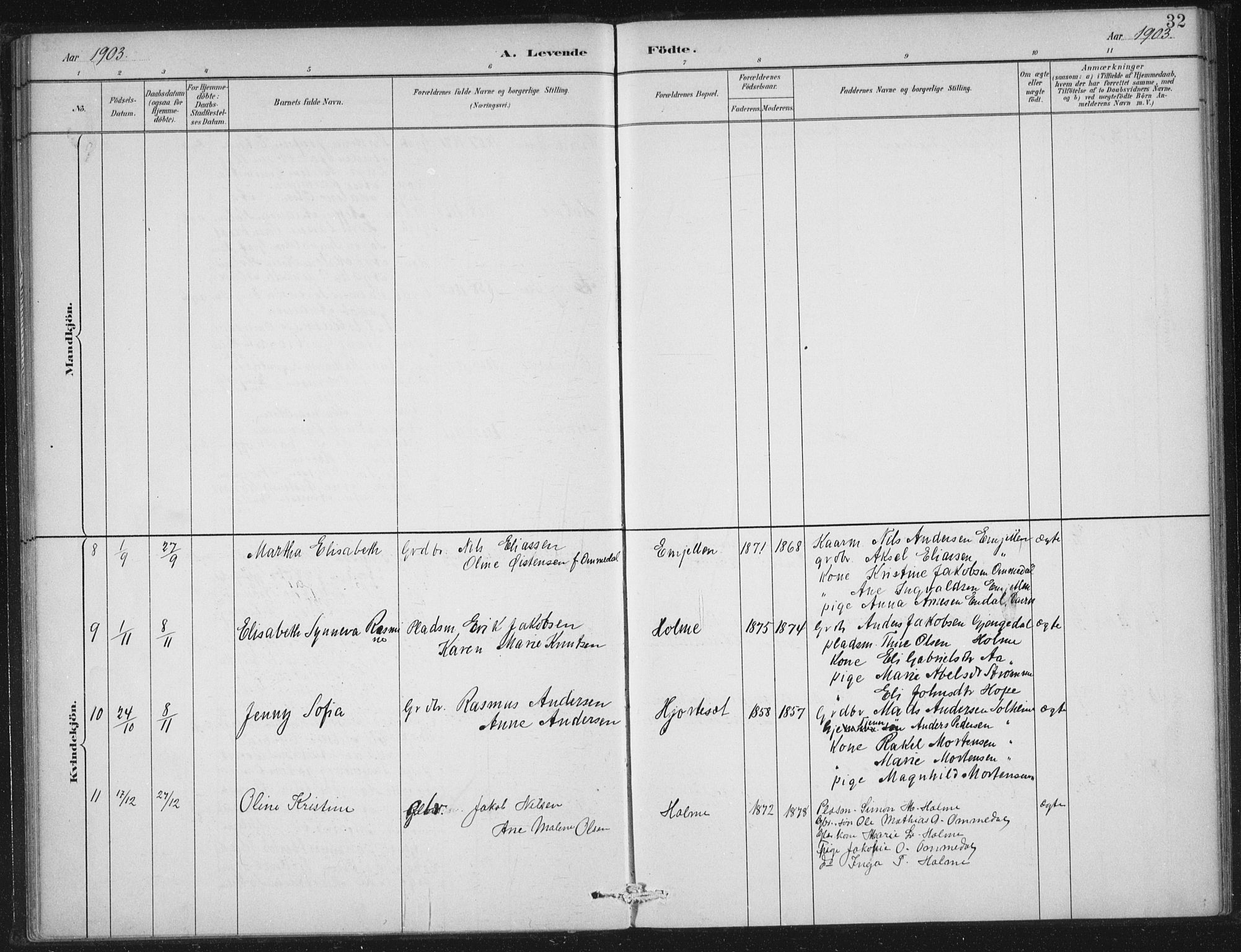 Gloppen sokneprestembete, SAB/A-80101/H/Haa/Haae/L0001: Parish register (official) no. E  1, 1885-1904, p. 32