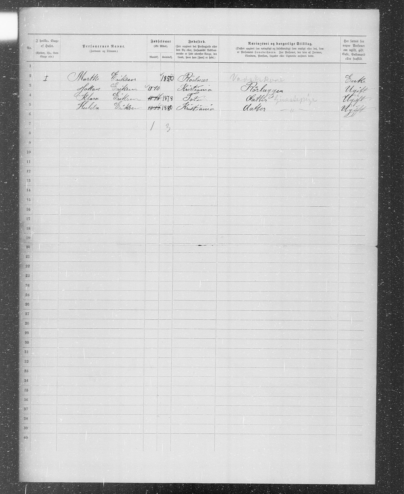OBA, Municipal Census 1899 for Kristiania, 1899, p. 31