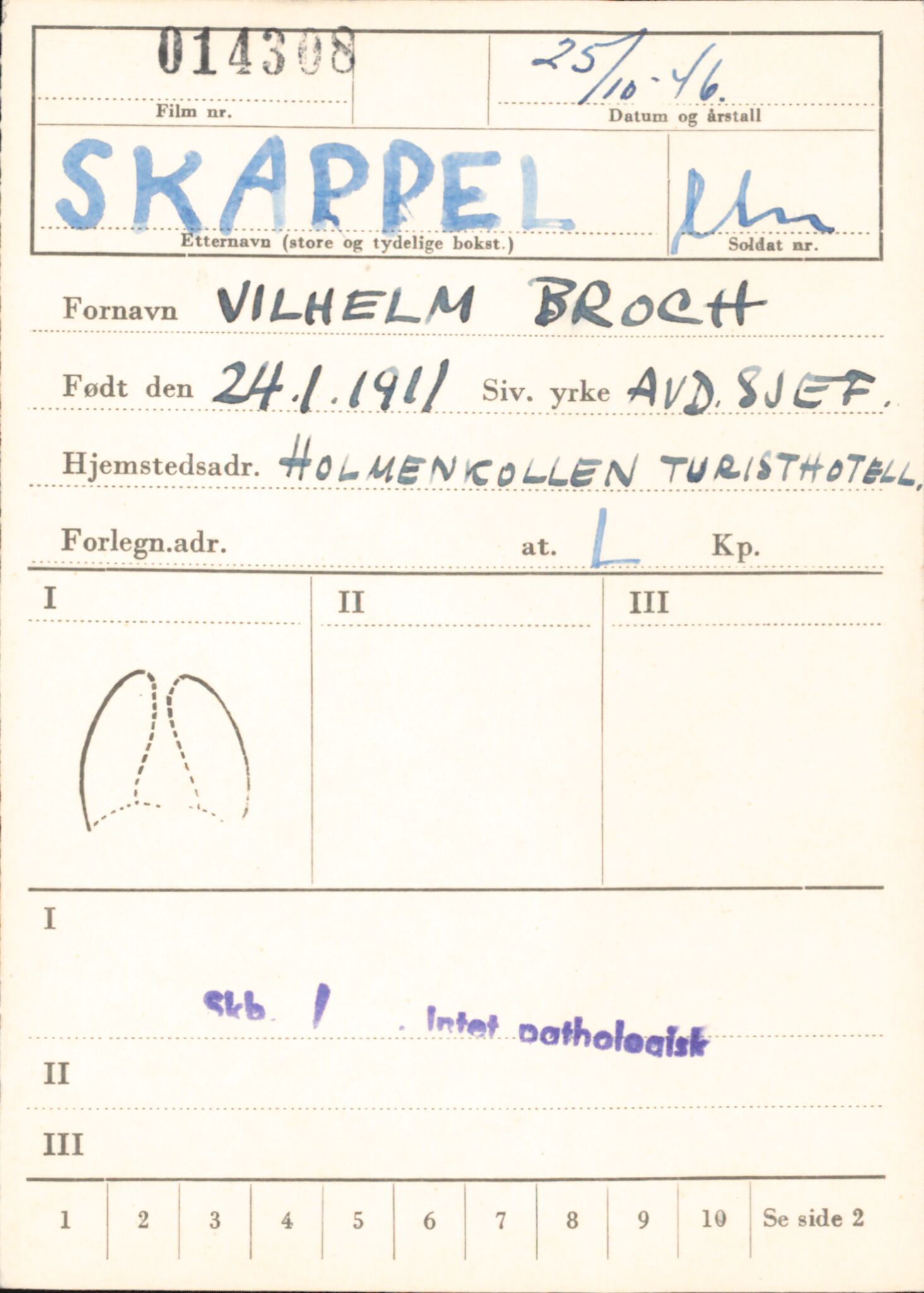 Forsvaret, Forsvarets overkommando/Luftforsvarsstaben, AV/RA-RAFA-4079/P/Pa/L0028: Personellpapirer, 1911, p. 124