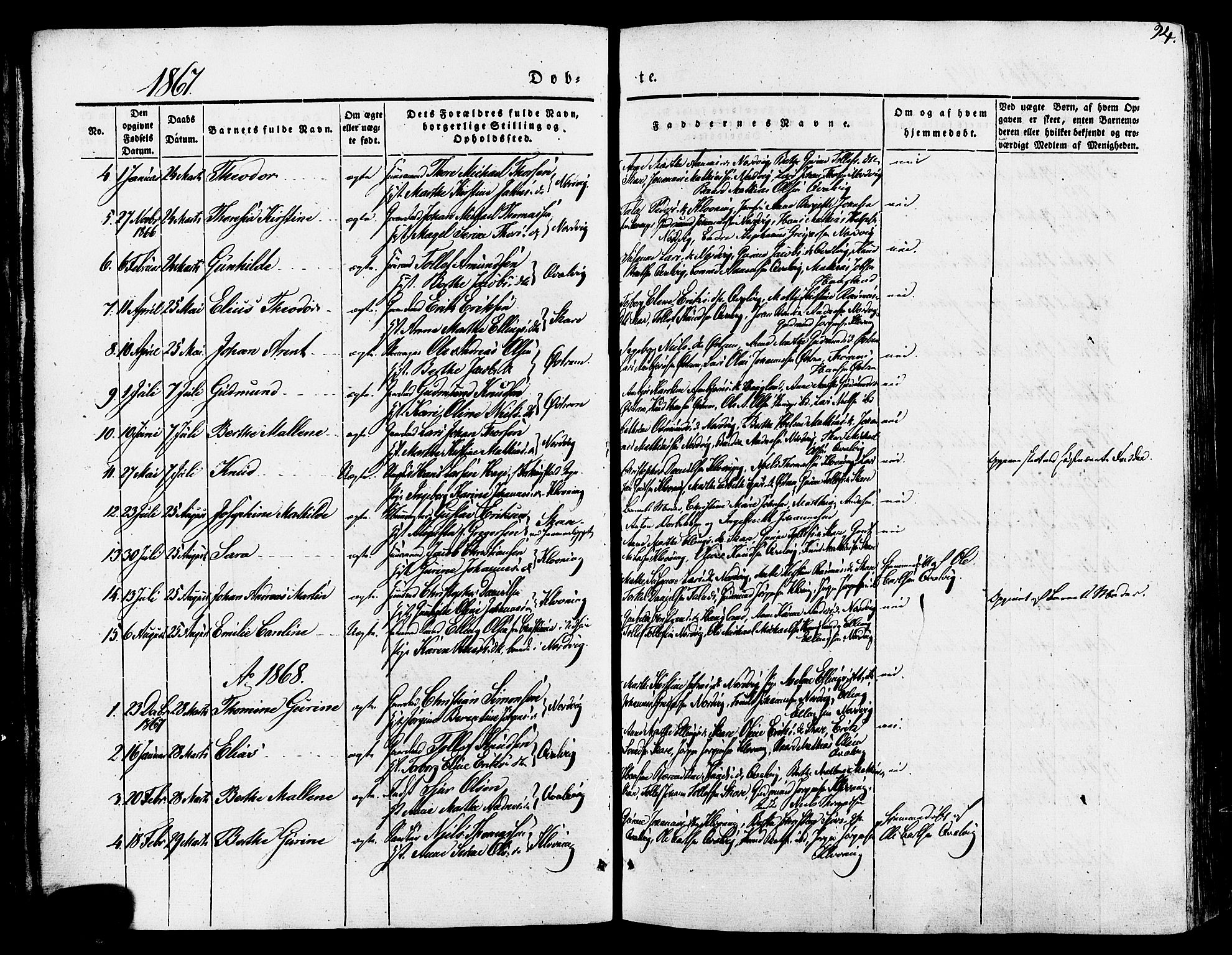 Torvastad sokneprestkontor, AV/SAST-A -101857/H/Ha/Haa/L0007: Parish register (official) no. A 7, 1838-1882, p. 24