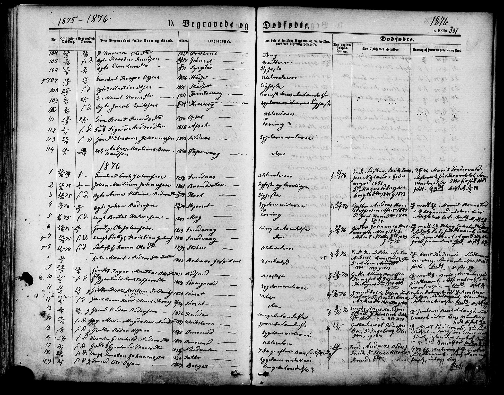 Ministerialprotokoller, klokkerbøker og fødselsregistre - Møre og Romsdal, AV/SAT-A-1454/568/L0805: Parish register (official) no. 568A12 /1, 1869-1884, p. 387