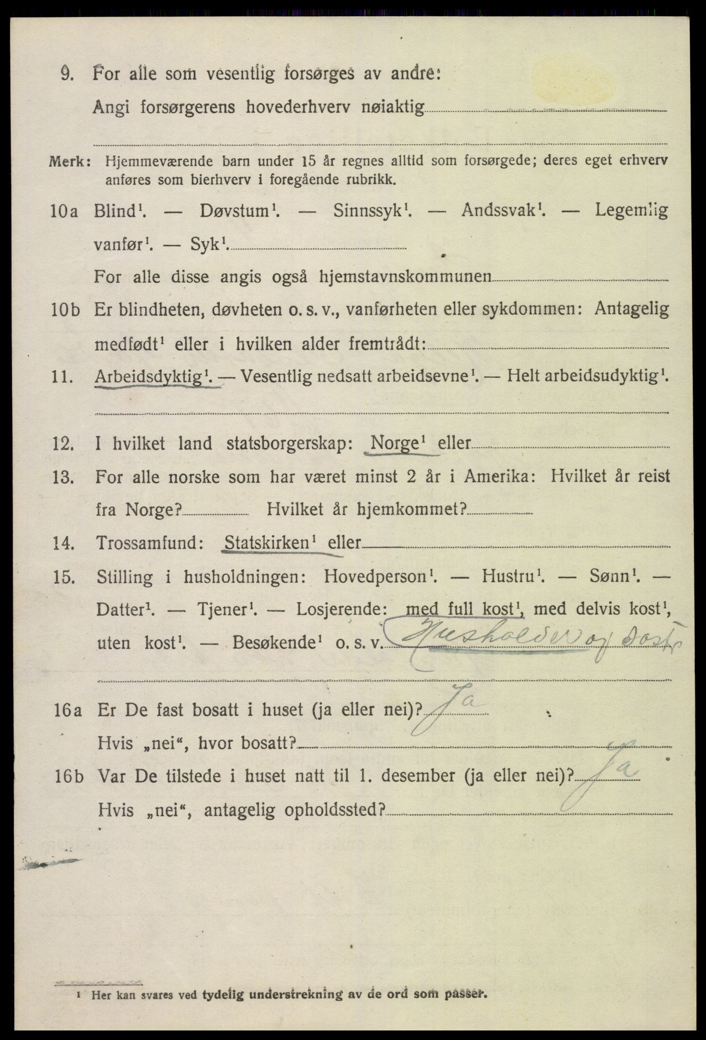 SAK, 1920 census for Evje, 1920, p. 1947