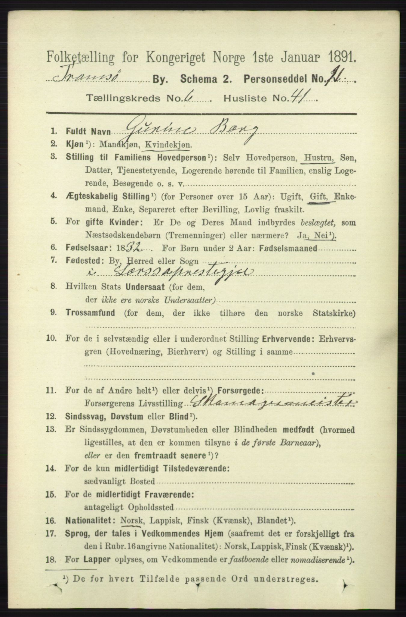 RA, 1891 census for 1902 Tromsø, 1891, p. 6091