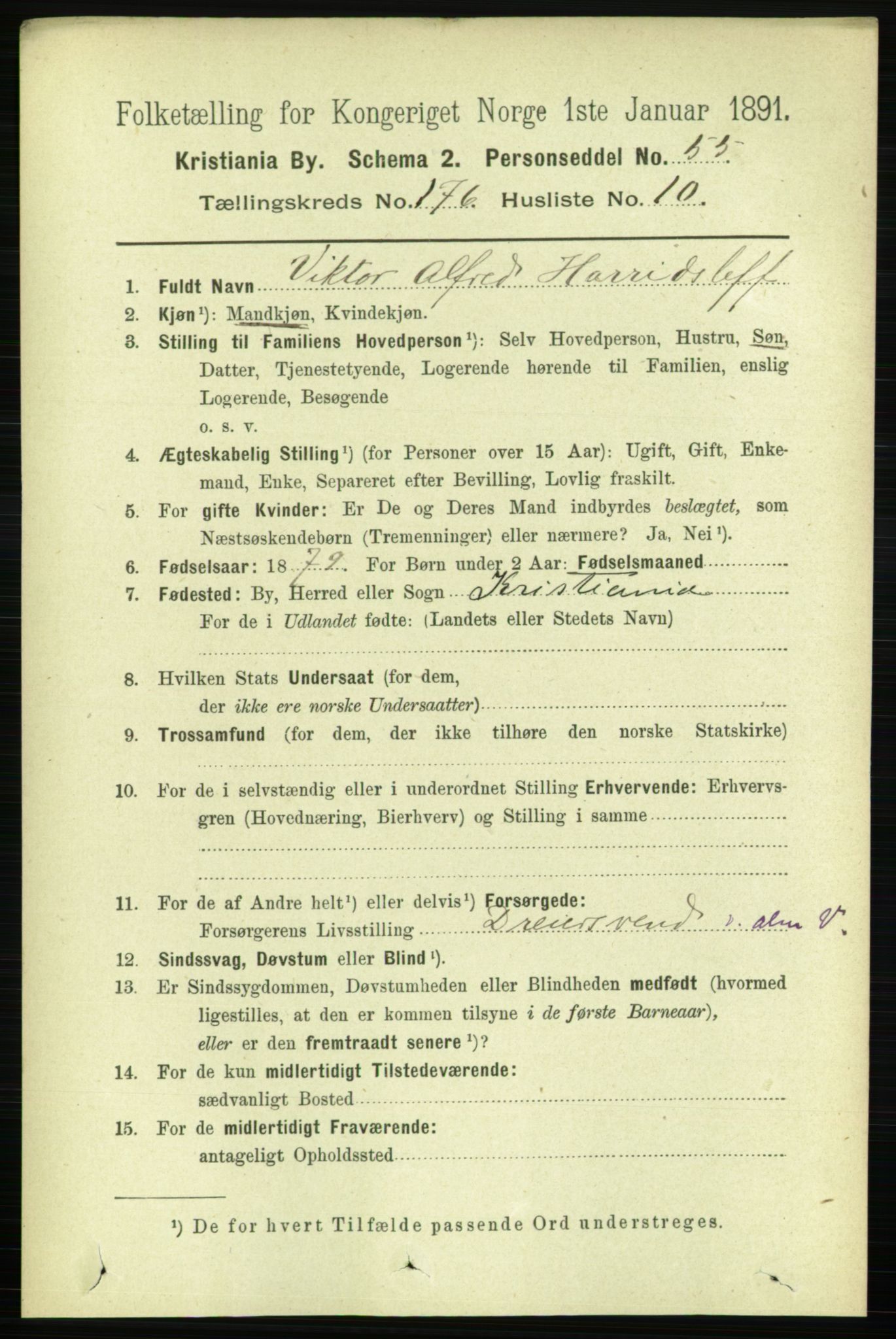 RA, 1891 census for 0301 Kristiania, 1891, p. 105961