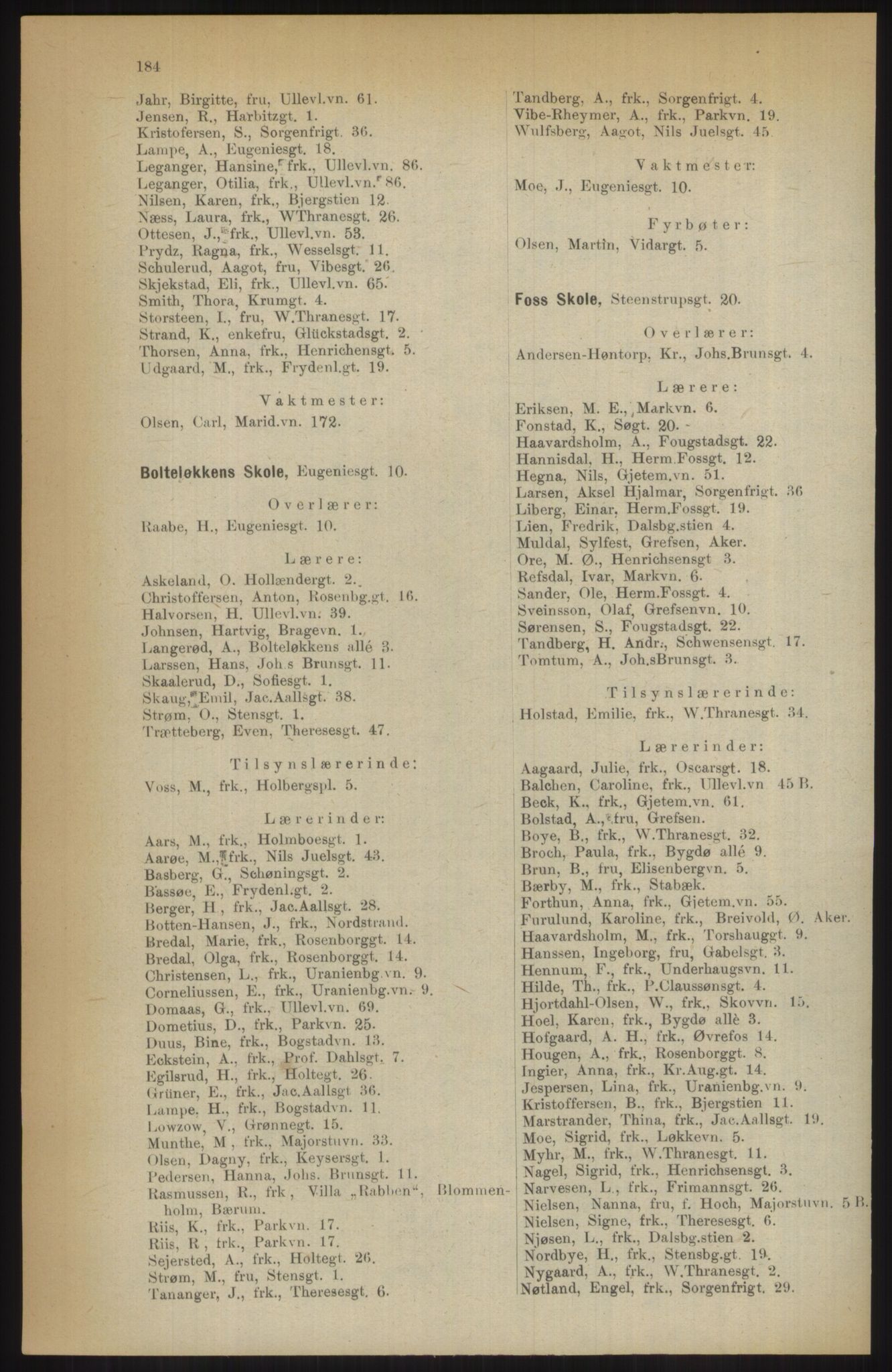 Kristiania/Oslo adressebok, PUBL/-, 1914, p. 184