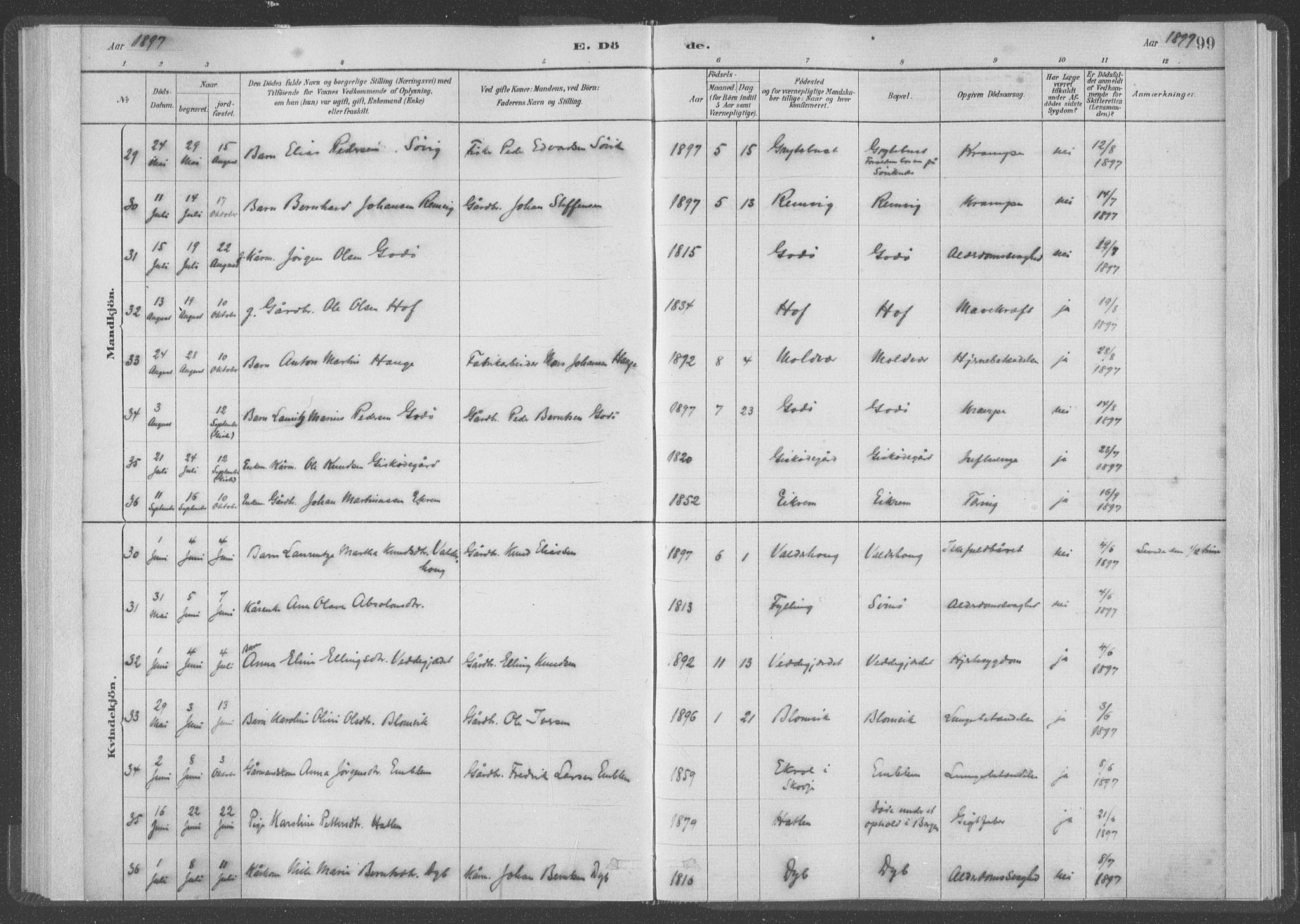 Ministerialprotokoller, klokkerbøker og fødselsregistre - Møre og Romsdal, AV/SAT-A-1454/528/L0403: Parish register (official) no. 528A13I, 1880-1947, p. 99