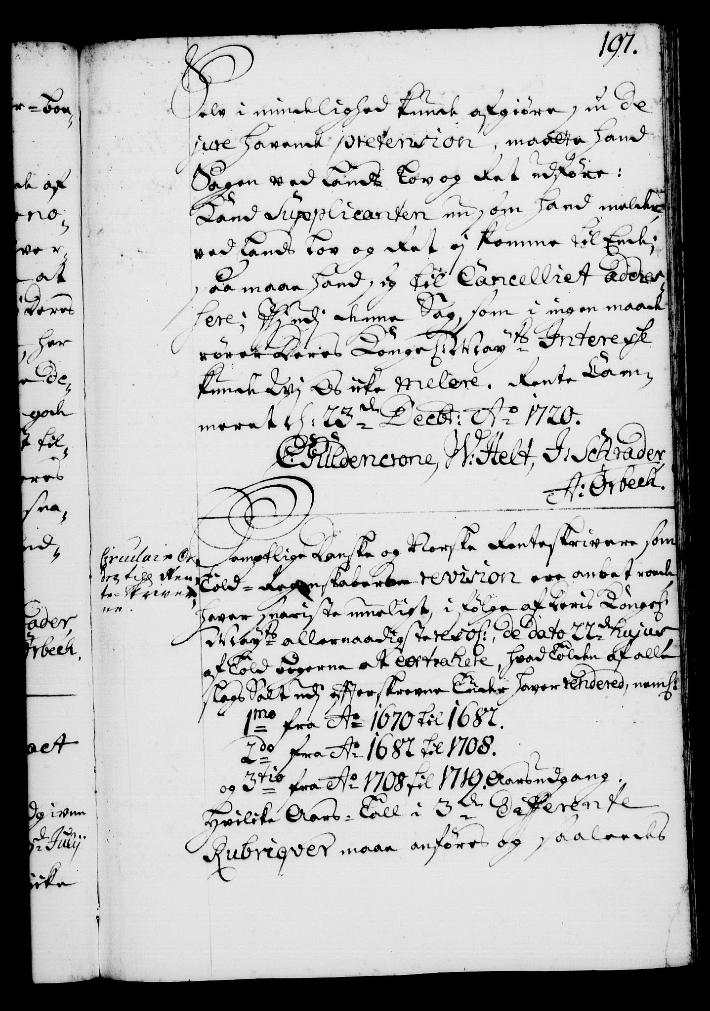 Rentekammeret, Kammerkanselliet, RA/EA-3111/G/Gg/Gga/L0001: Norsk ekspedisjonsprotokoll med register (merket RK 53.1), 1720-1723, p. 197