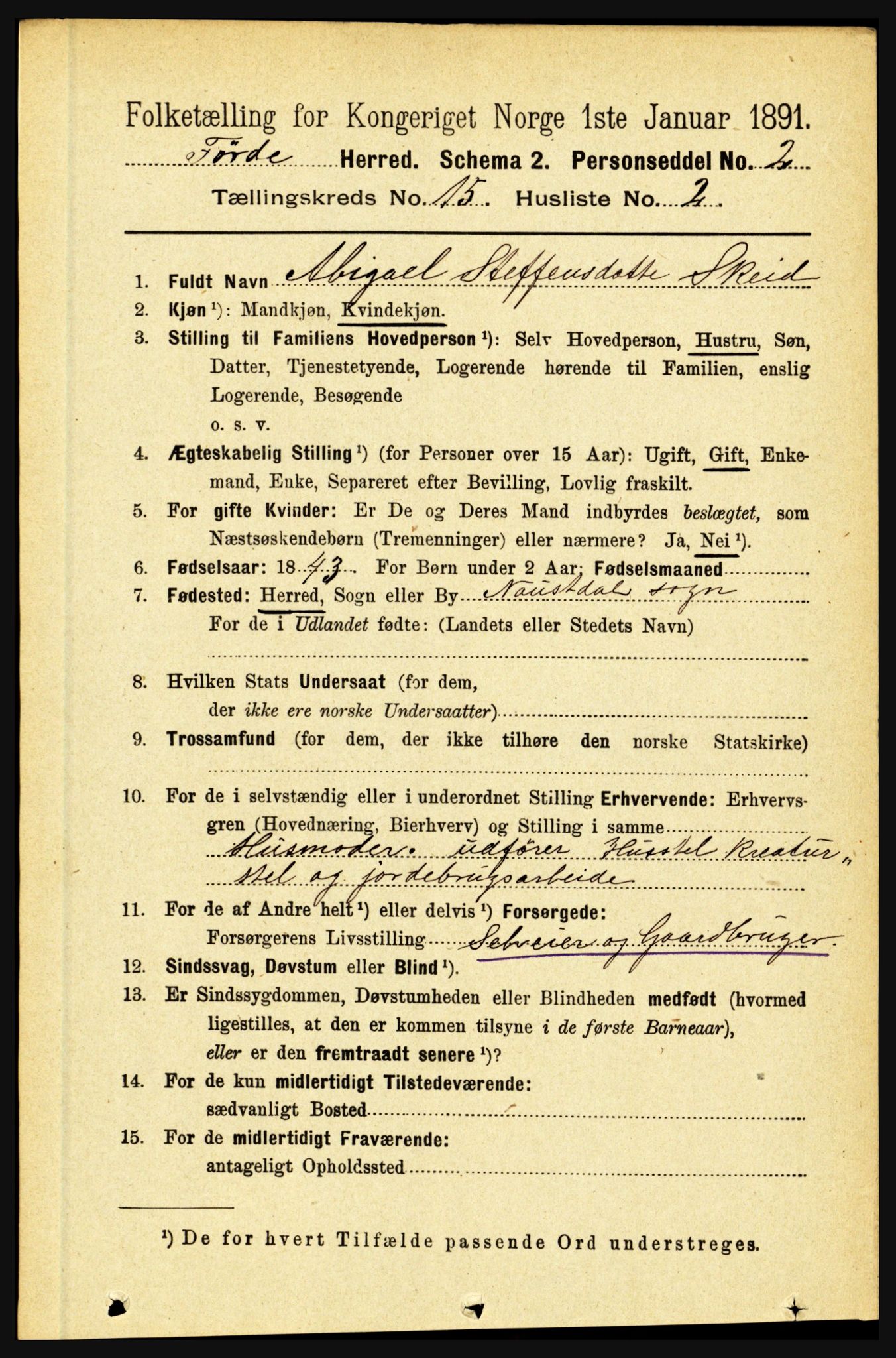 RA, 1891 census for 1432 Førde, 1891, p. 5563