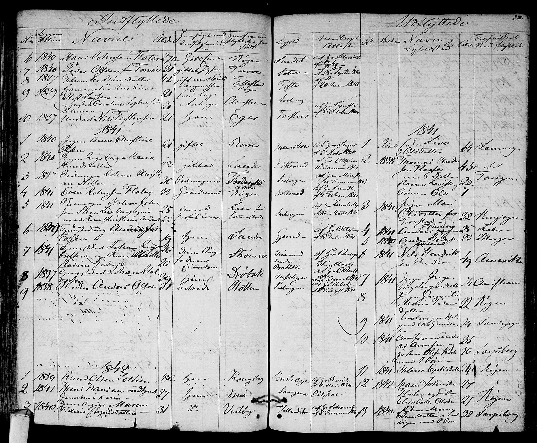 Hurum kirkebøker, SAKO/A-229/F/Fa/L0010: Parish register (official) no. 10, 1827-1846, p. 381