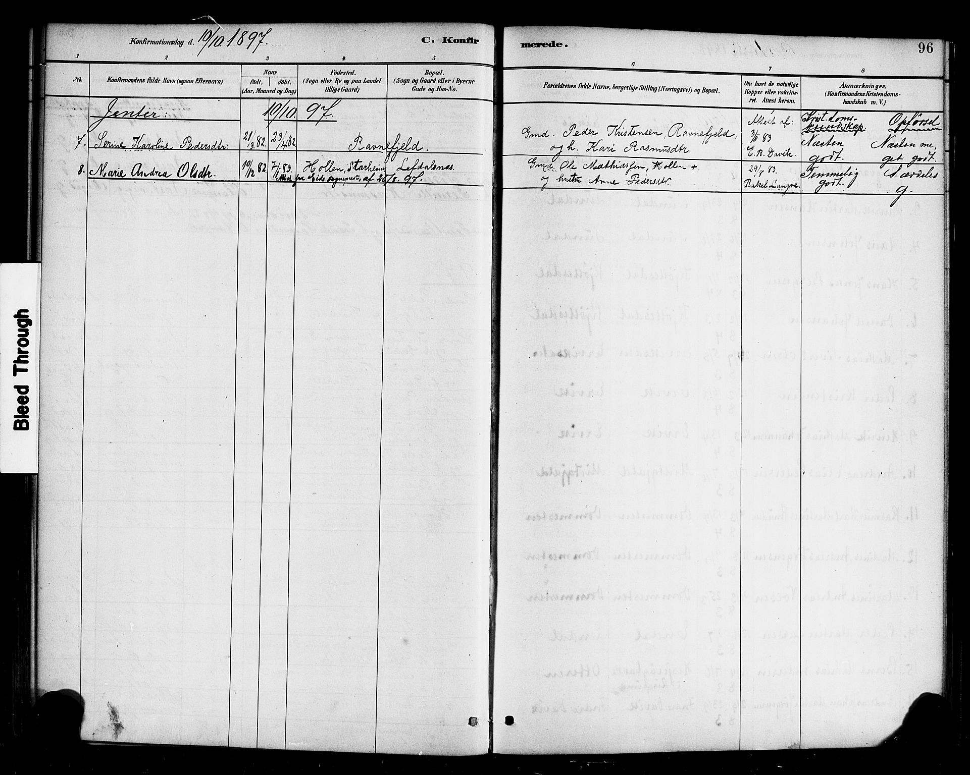 Davik sokneprestembete, AV/SAB-A-79701/H/Haa/Haab/L0001: Parish register (official) no. B 1, 1882-1900, p. 96