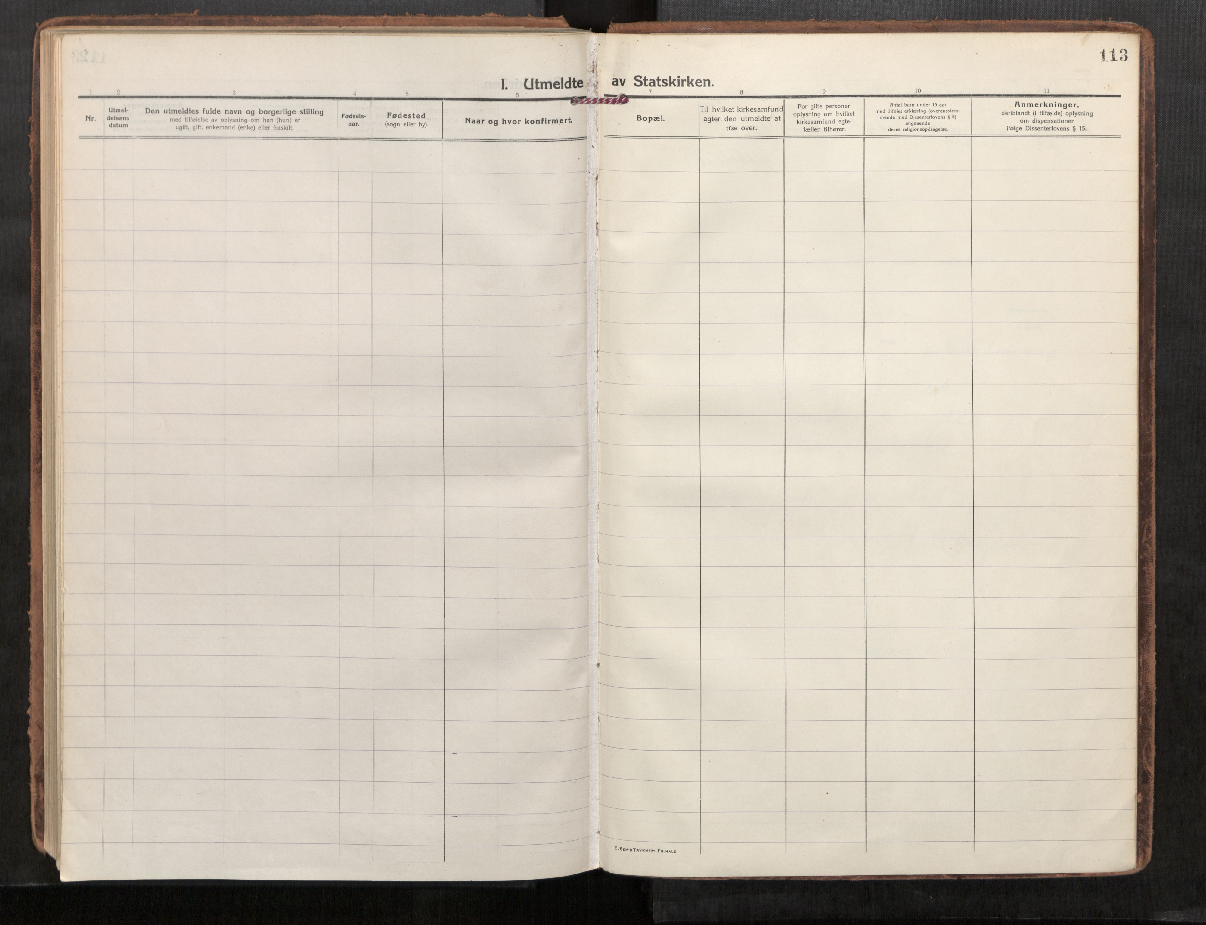 Steinkjer sokneprestkontor, AV/SAT-A-1541/01/H/Ha/Haa/L0004: Parish register (official) no. 4, 1918-1924, p. 113