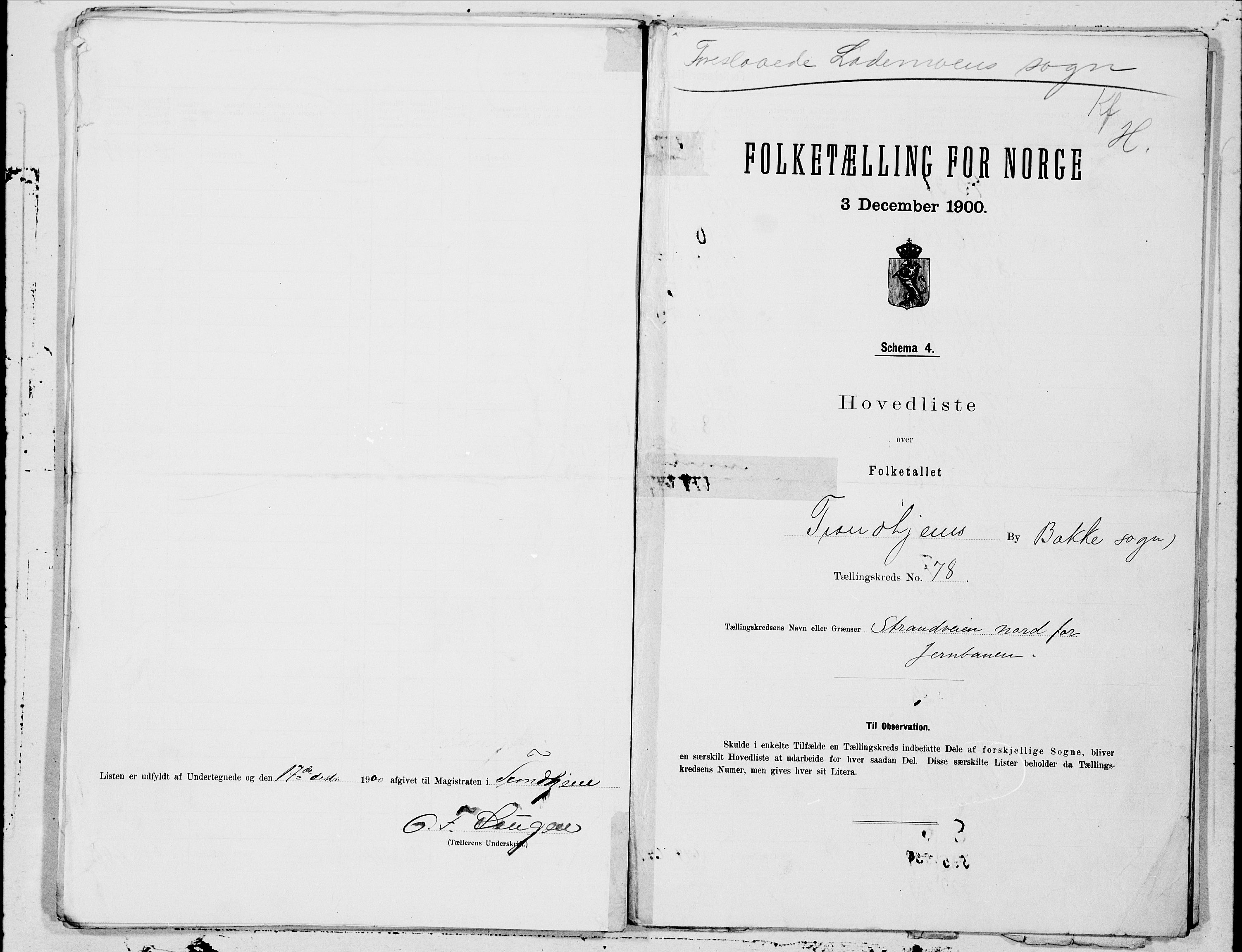 SAT, 1900 census for Trondheim, 1900, p. 155