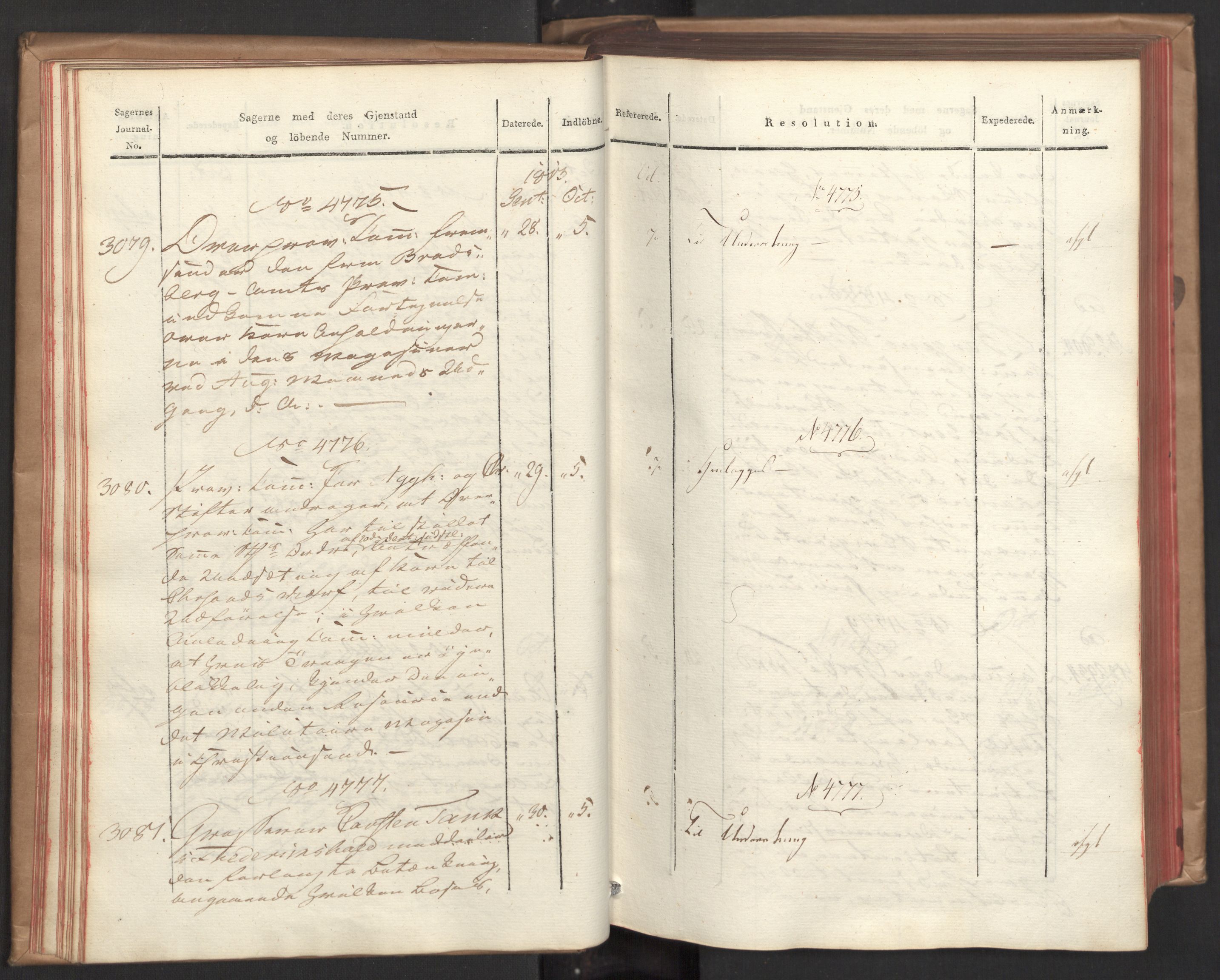 Stattholderembetet 1810-1814, 2. kontor (Kontor B), AV/RA-EA-5432/Ab/L0008: Referatprotokoll,  j.nr. 3043-3538,  l.nr. 4732-5314, 1813, p. 27