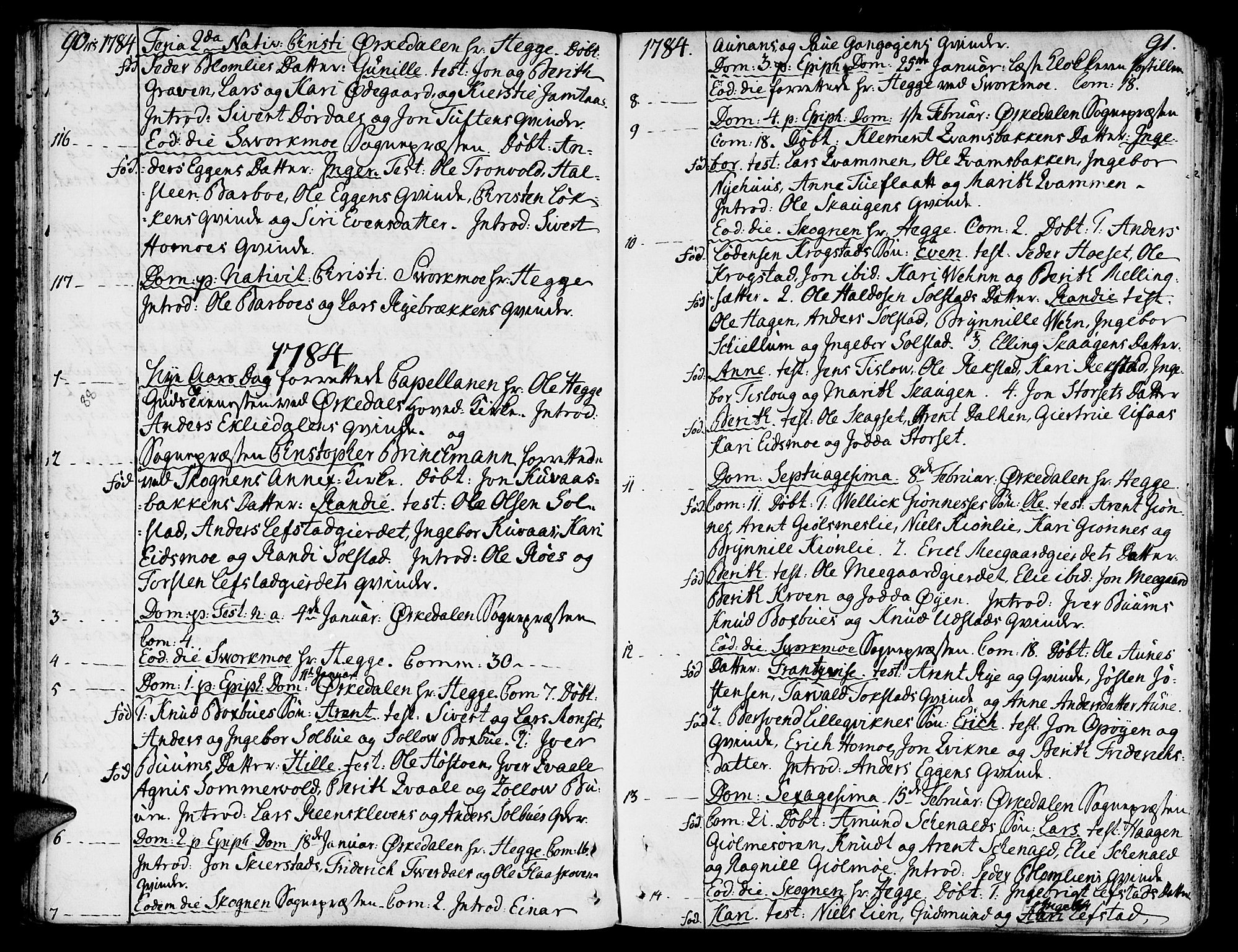 Ministerialprotokoller, klokkerbøker og fødselsregistre - Sør-Trøndelag, SAT/A-1456/668/L0802: Parish register (official) no. 668A02, 1776-1799, p. 90-91