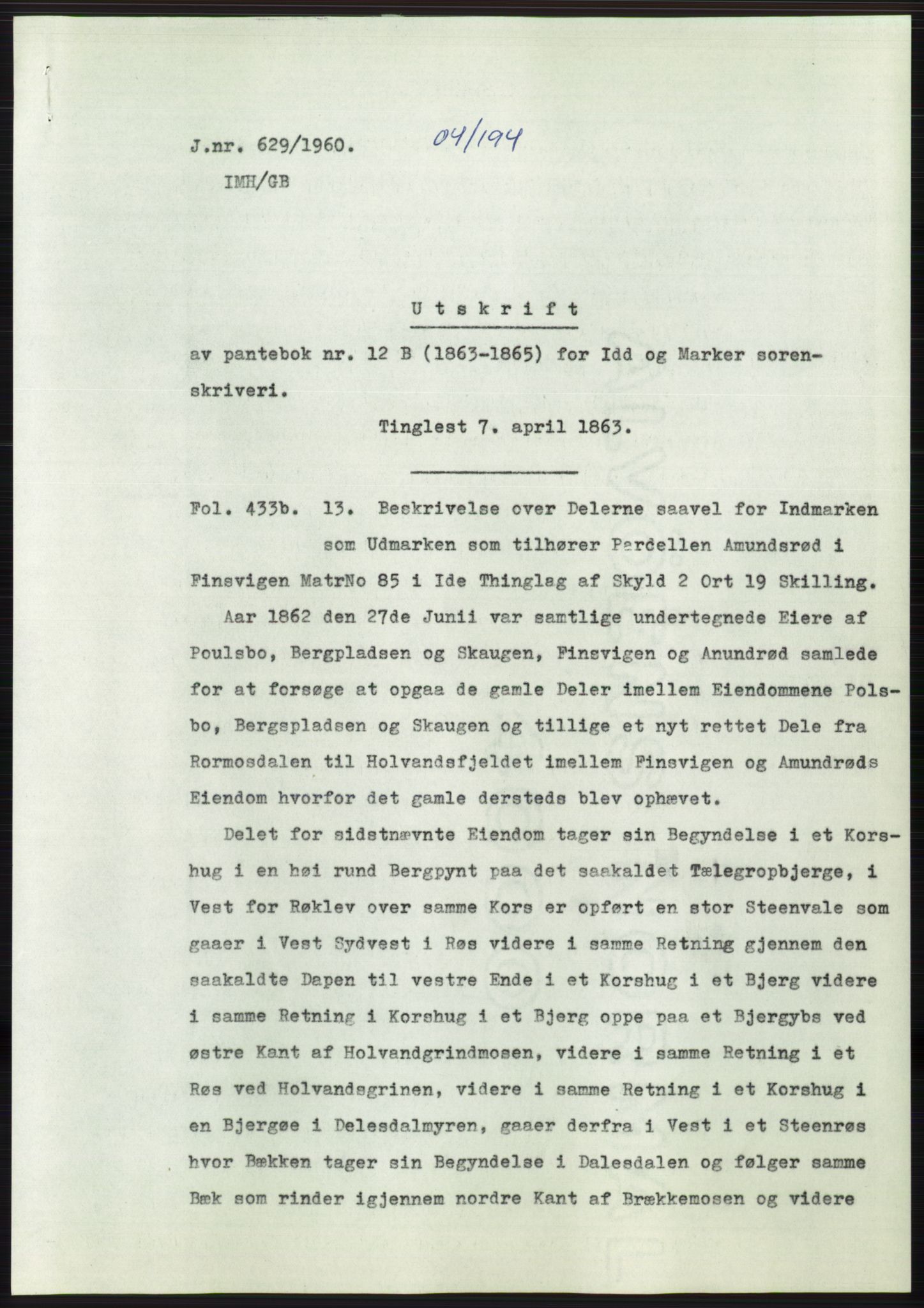 Statsarkivet i Oslo, SAO/A-10621/Z/Zd/L0011: Avskrifter, j.nr 4-798/1960, 1960, p. 357