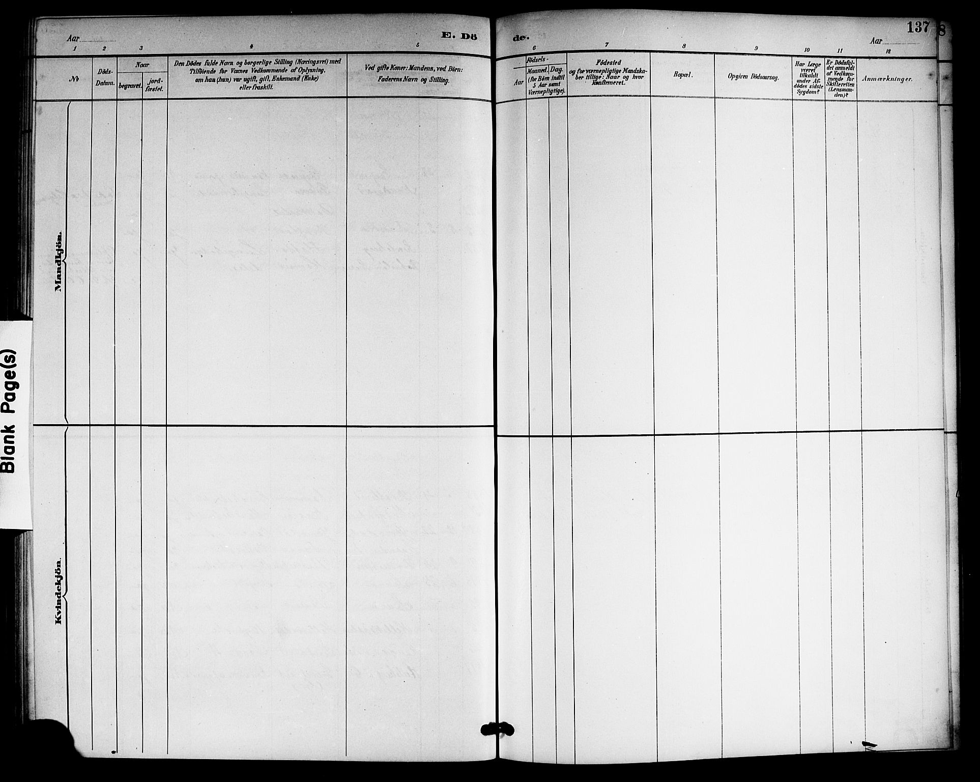 Gransherad kirkebøker, SAKO/A-267/G/Gb/L0003: Parish register (copy) no. II 3, 1887-1921, p. 137